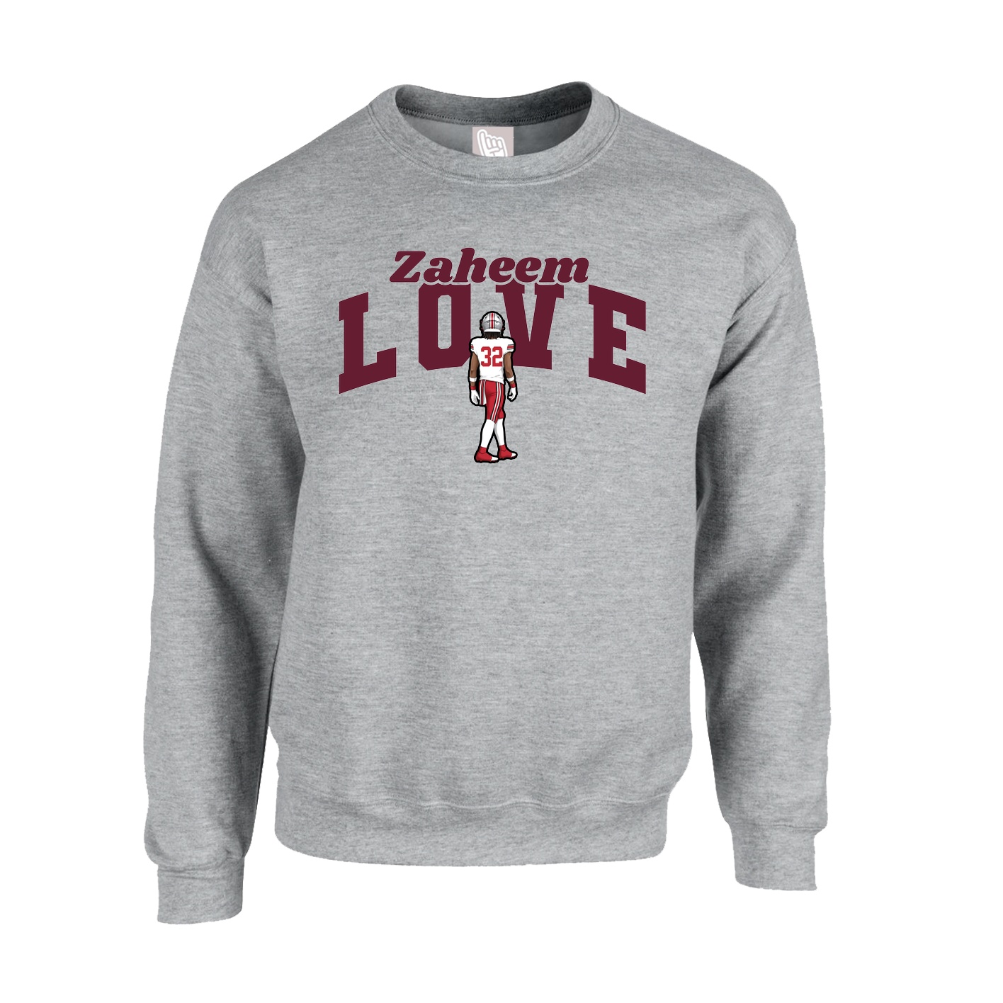 Fleece Crew — Signature Arch in Grey