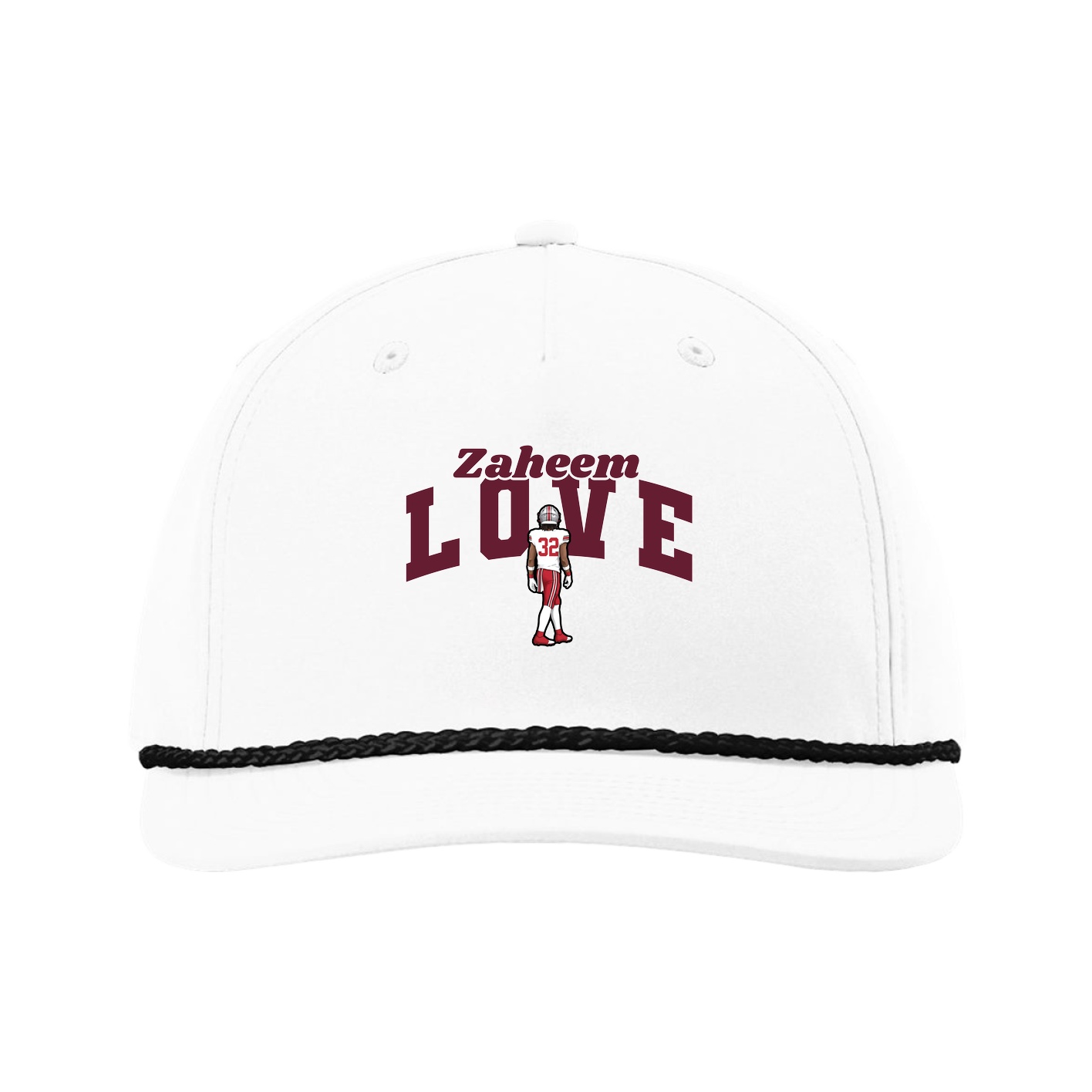 Five-Panel Classic Rope Cap — Signature Arch in White
