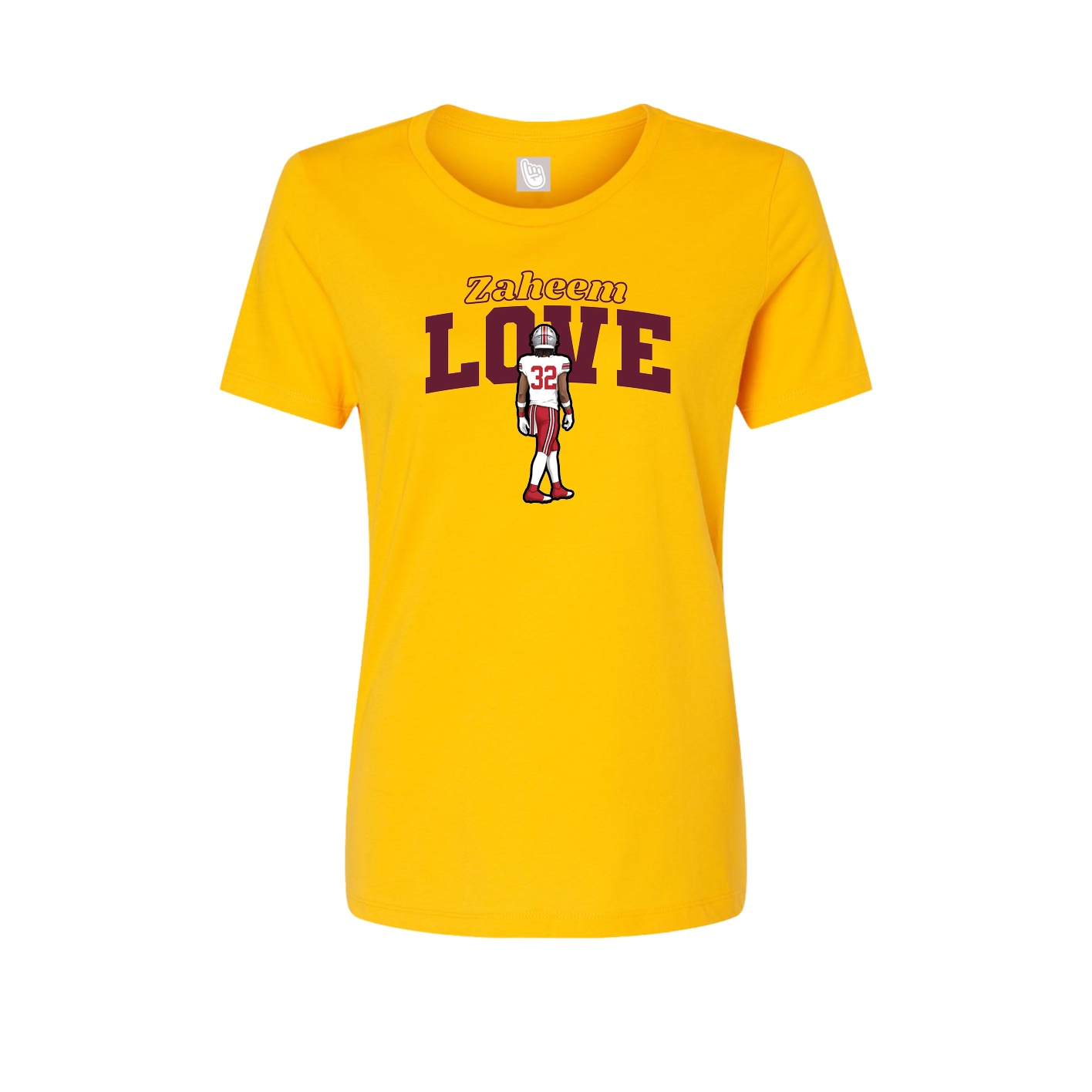 Fitted Women's Tee — Name Arch in Gold