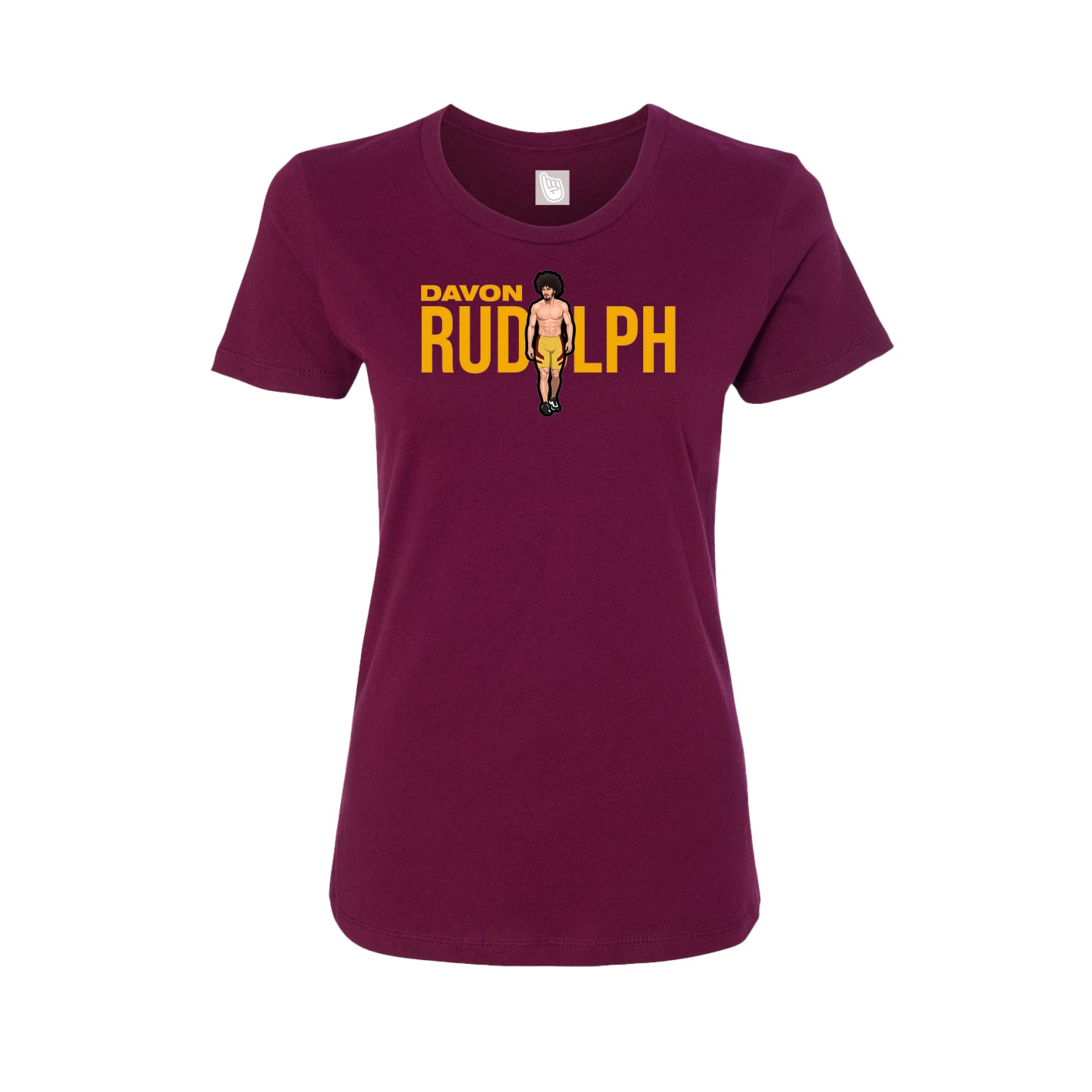 Fitted Women's Tee — Player Name in Maroon