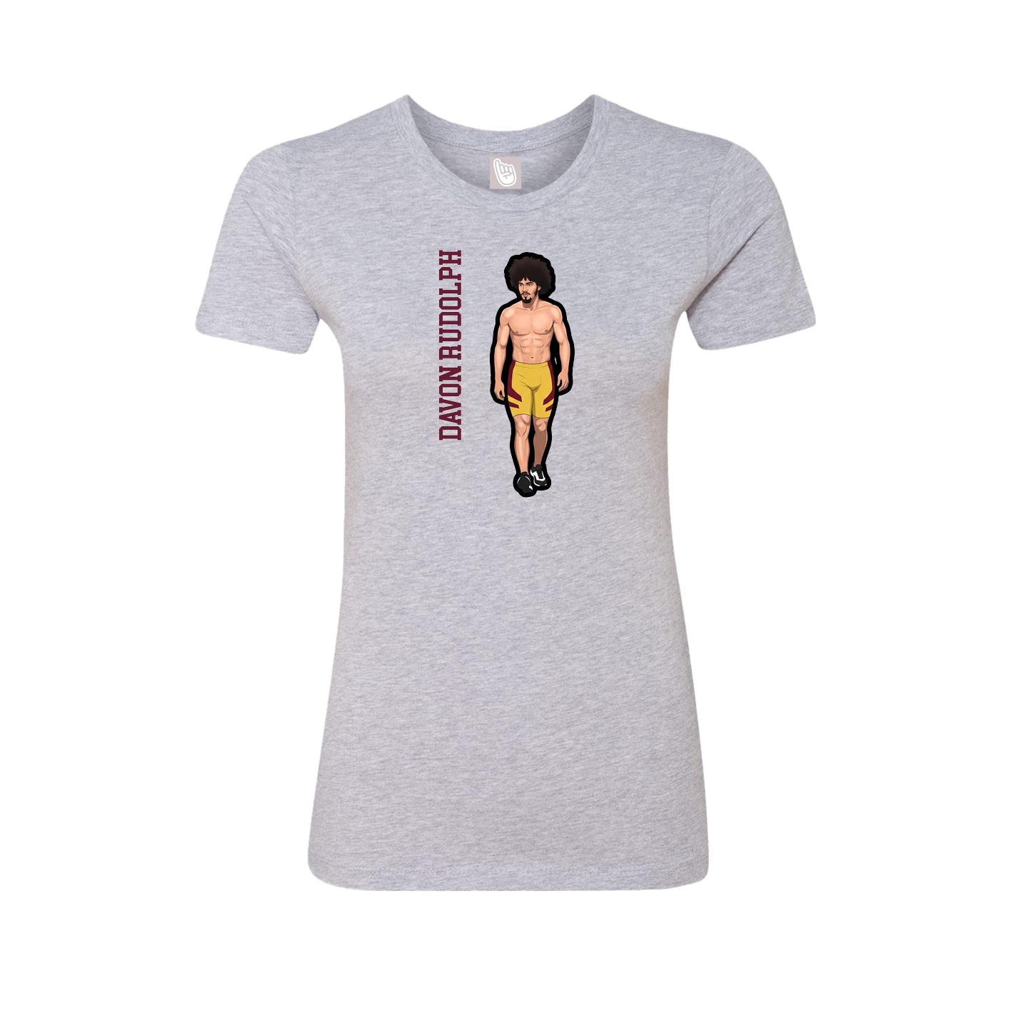 Fitted Women's Tee — Name Vertical in Grey