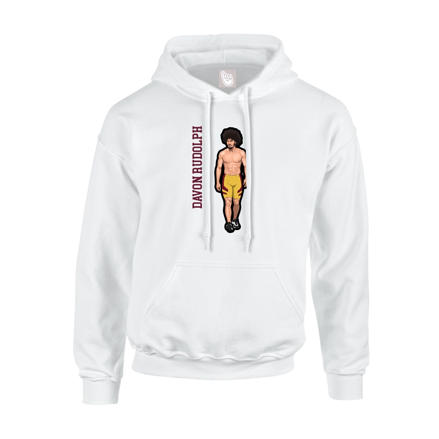 Youth Hoodie — Name Vertical in White