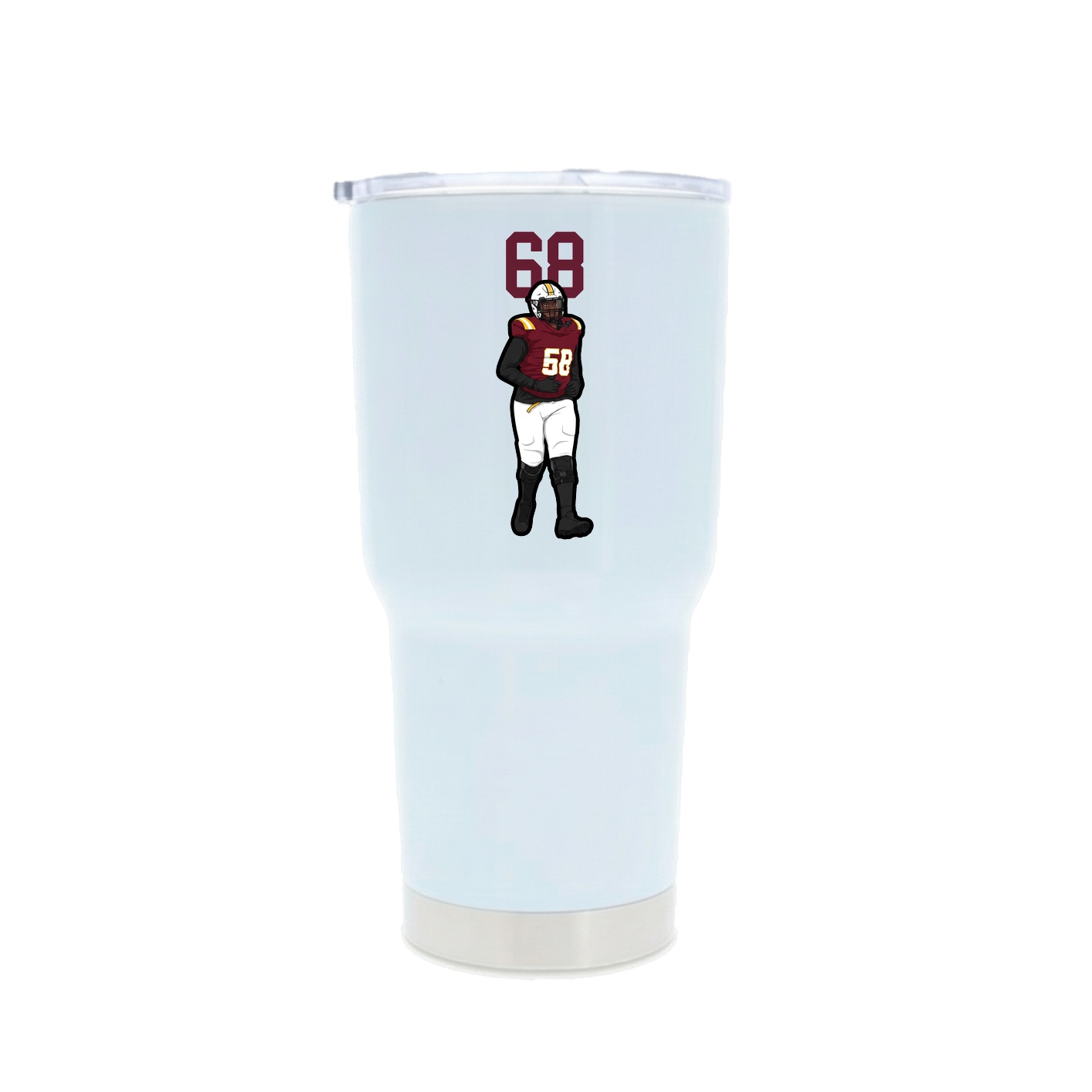 30oz Stainless Steel Tumbler — Number Top in White