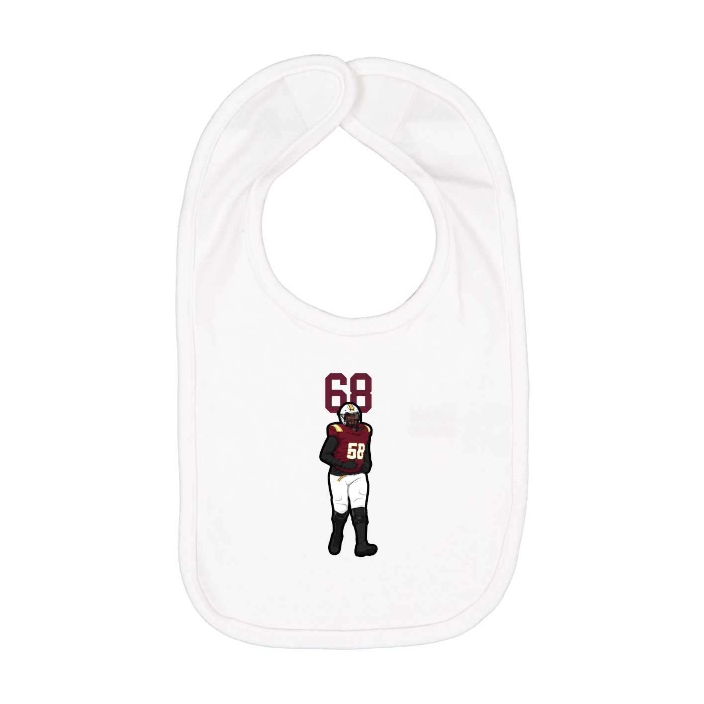 Infant Bib — Number Top in White