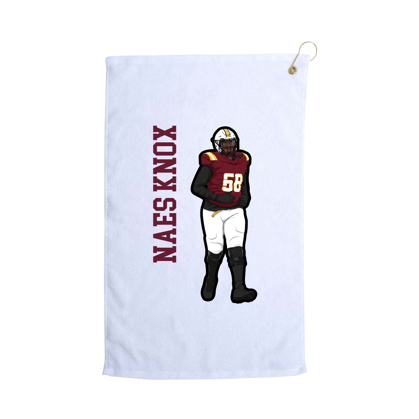 Golf Towel — Name Vertical in White