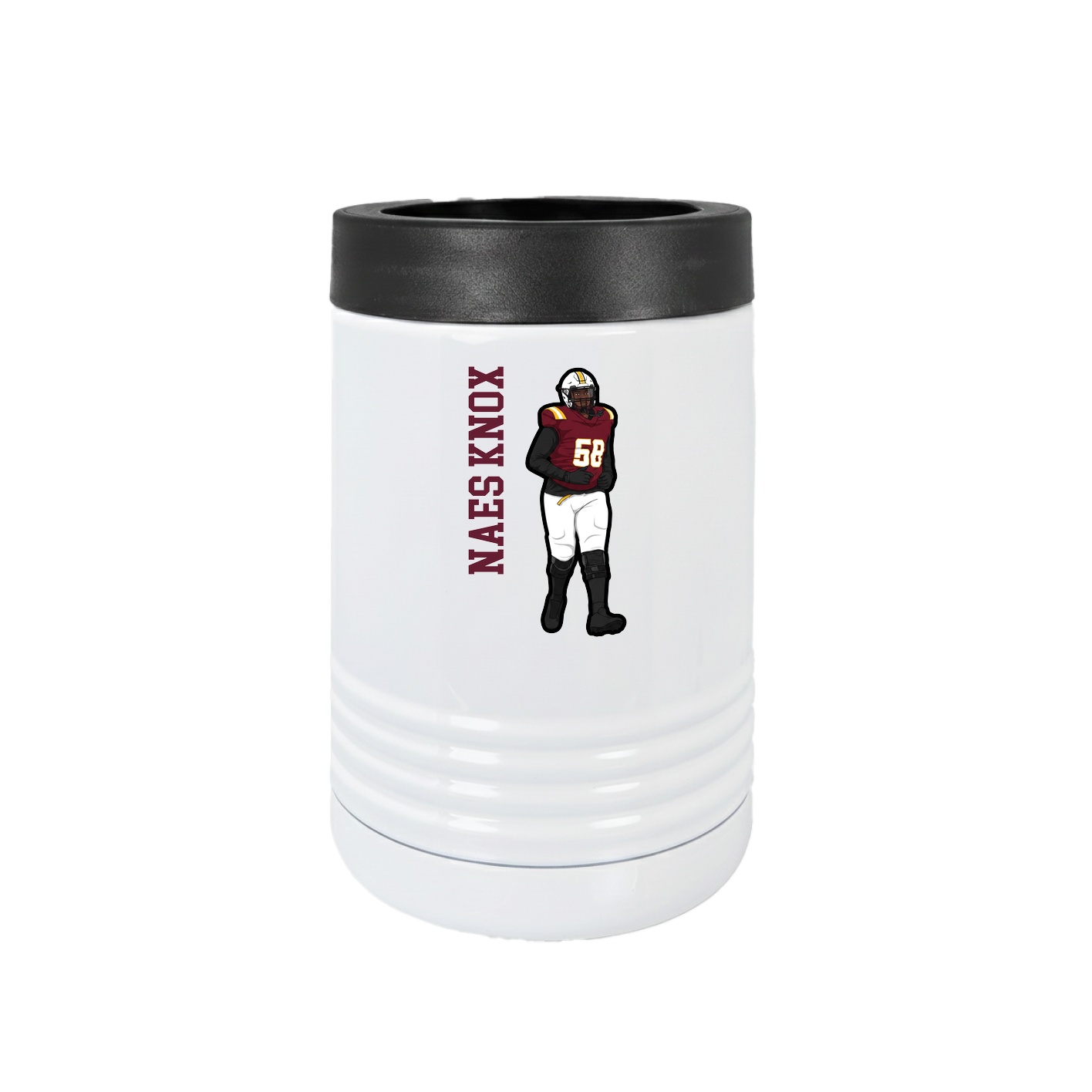 Beverage Holder — Name Vertical in White