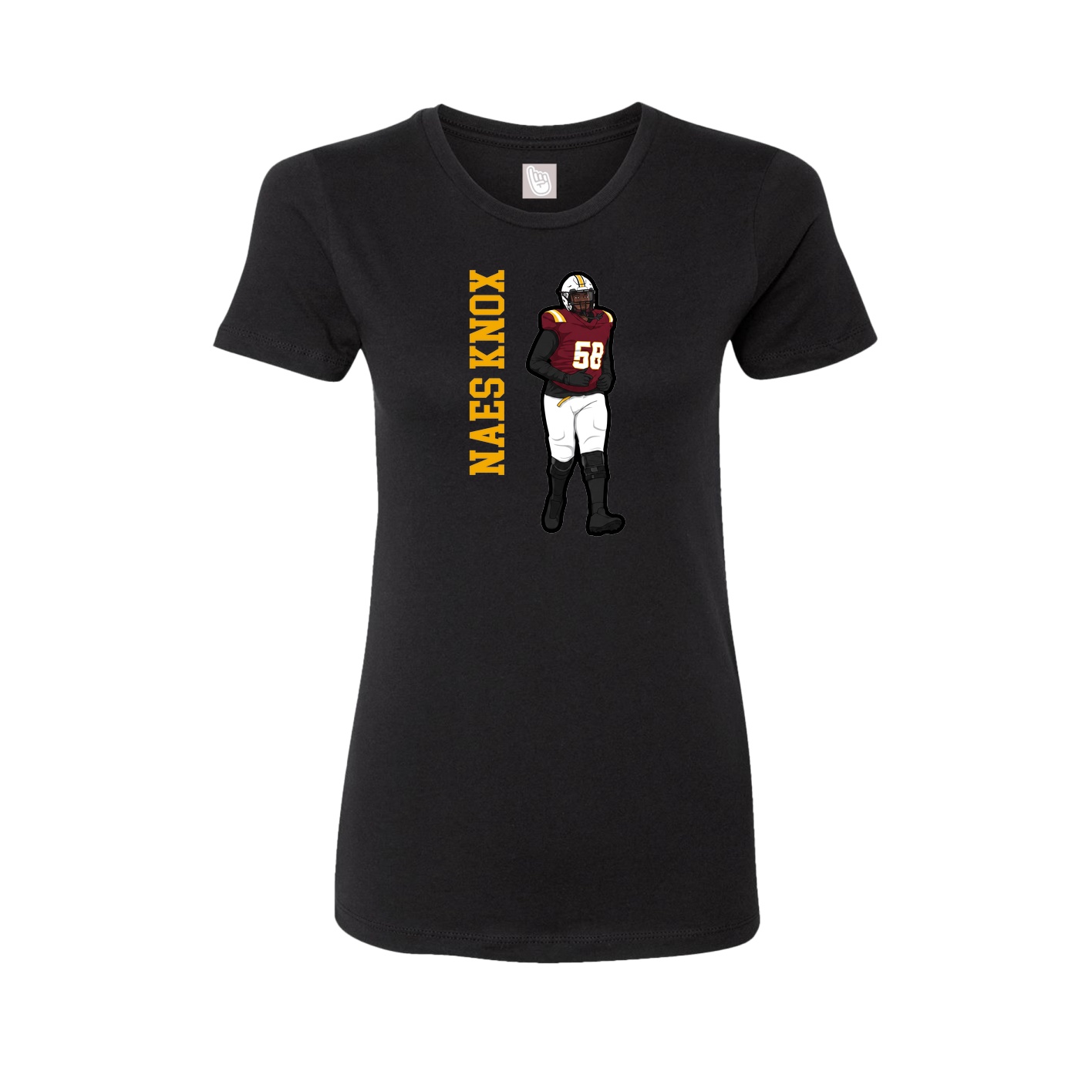 Fitted Women's Tee — Name Vertical in Black