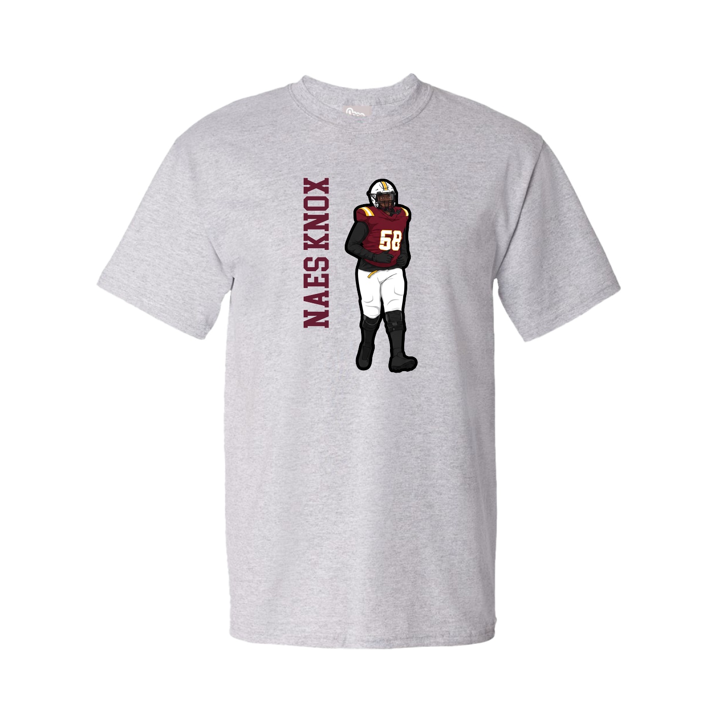 Youth Tee — Name Vertical in Grey