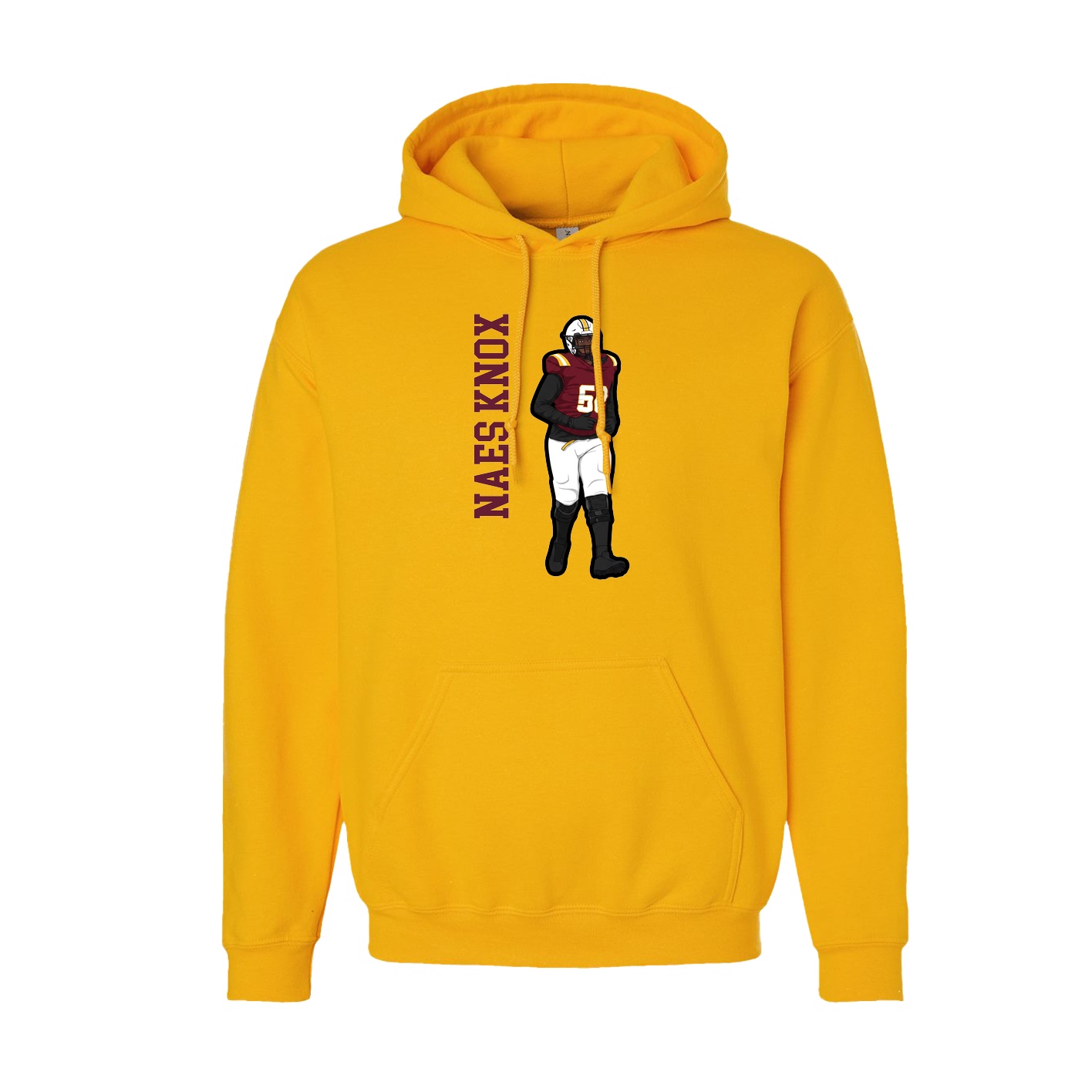 Hoodie — Name Vertical in Gold