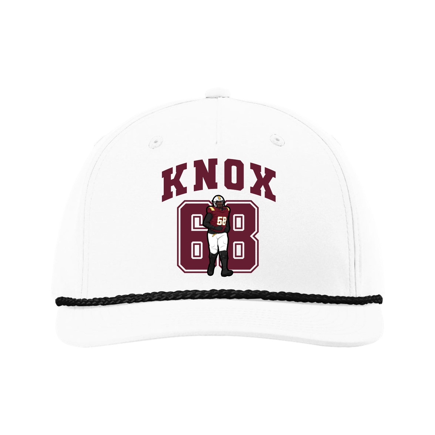 Five-Panel Classic Rope Cap — Number in White