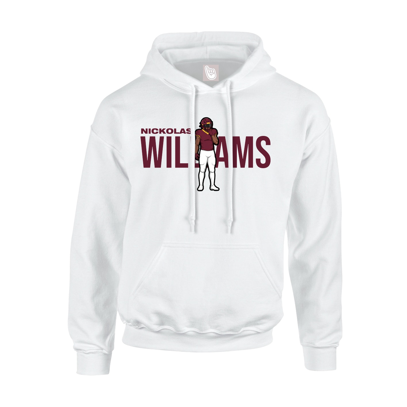 Youth Hoodie — Player Name in White