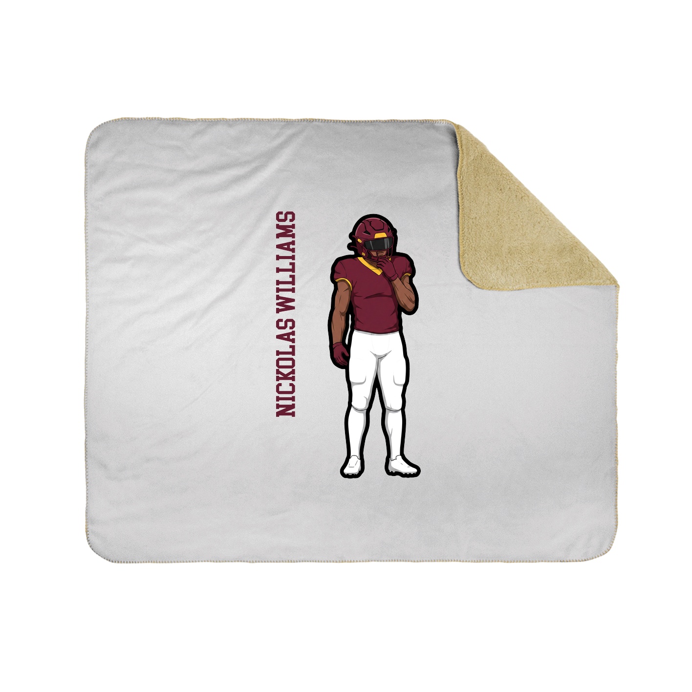 Throw Blanket — Name Vertical in White