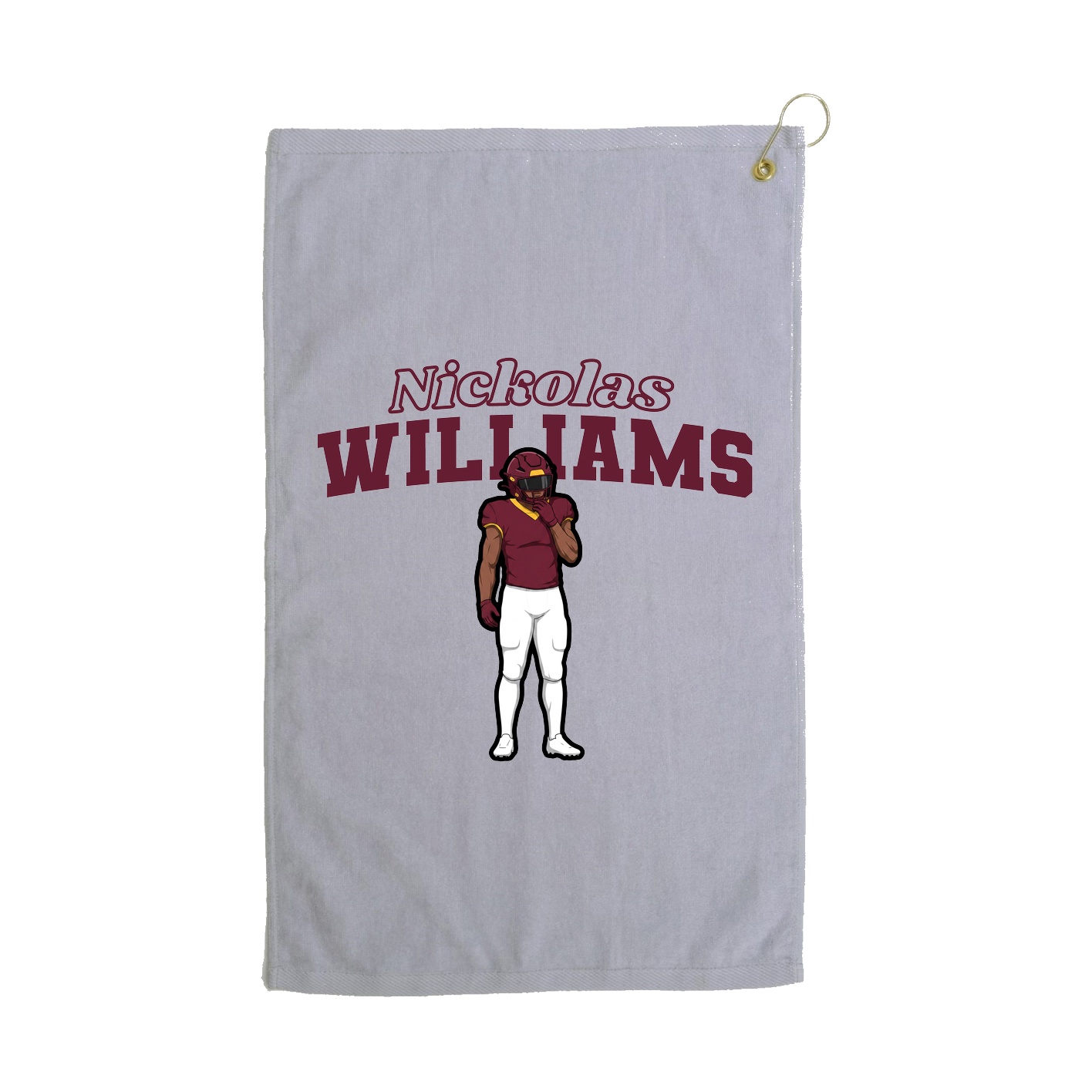 Golf Towel — Name Arch in Grey