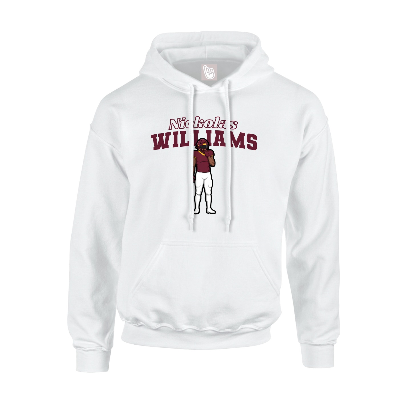 Hoodie — Name Arch in White