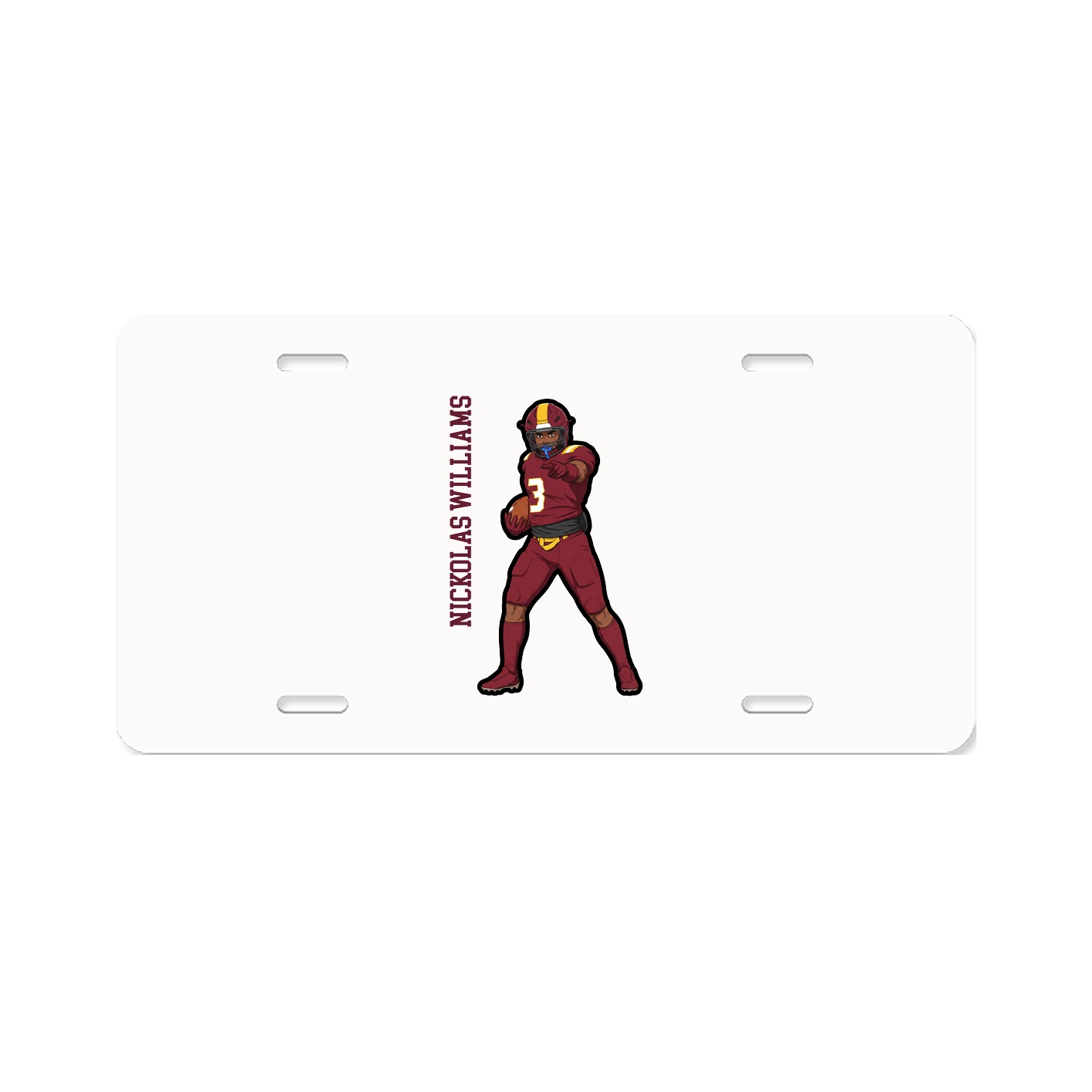 License Plate — Name Vertical in Classic