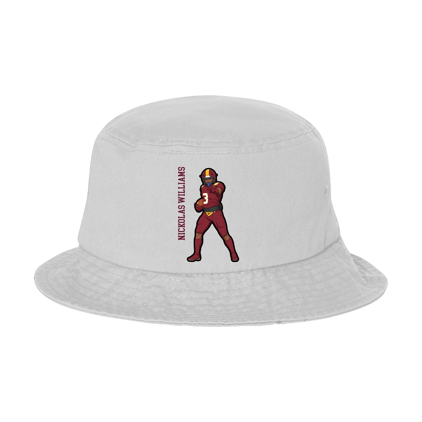 Bucket Cap — Name Vertical in White