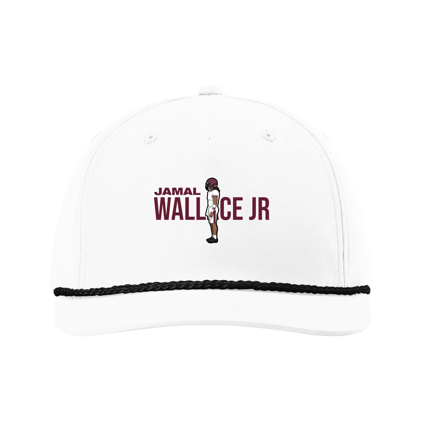 Five-Panel Classic Rope Cap — Player Name in White