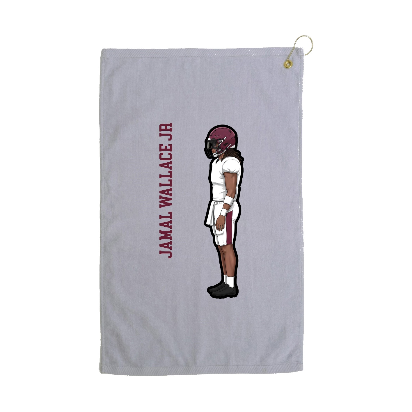 Golf Towel — Name Vertical in Grey
