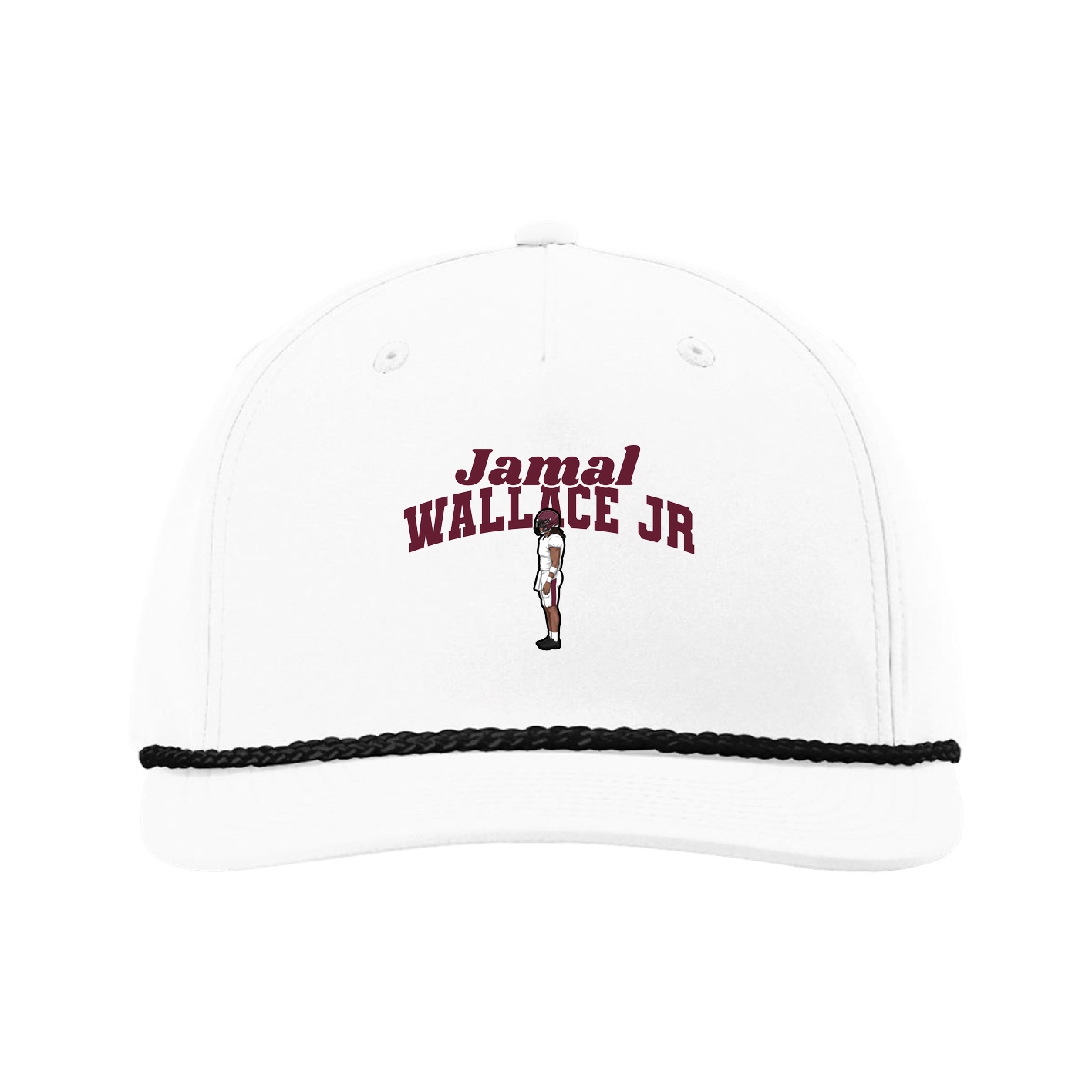 Five-Panel Classic Rope Cap — Signature Arch in White
