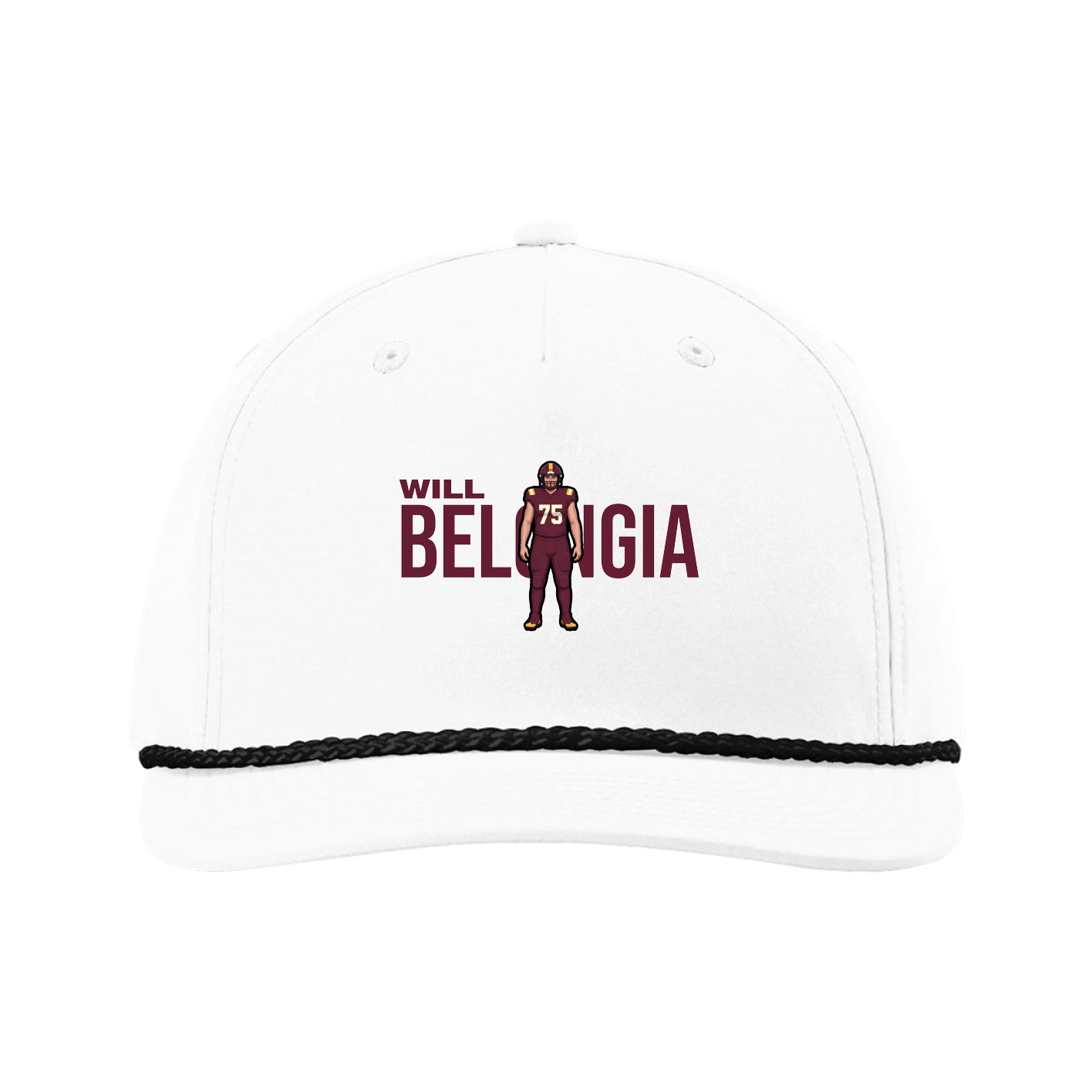 Five-Panel Classic Rope Cap — Player Name in White