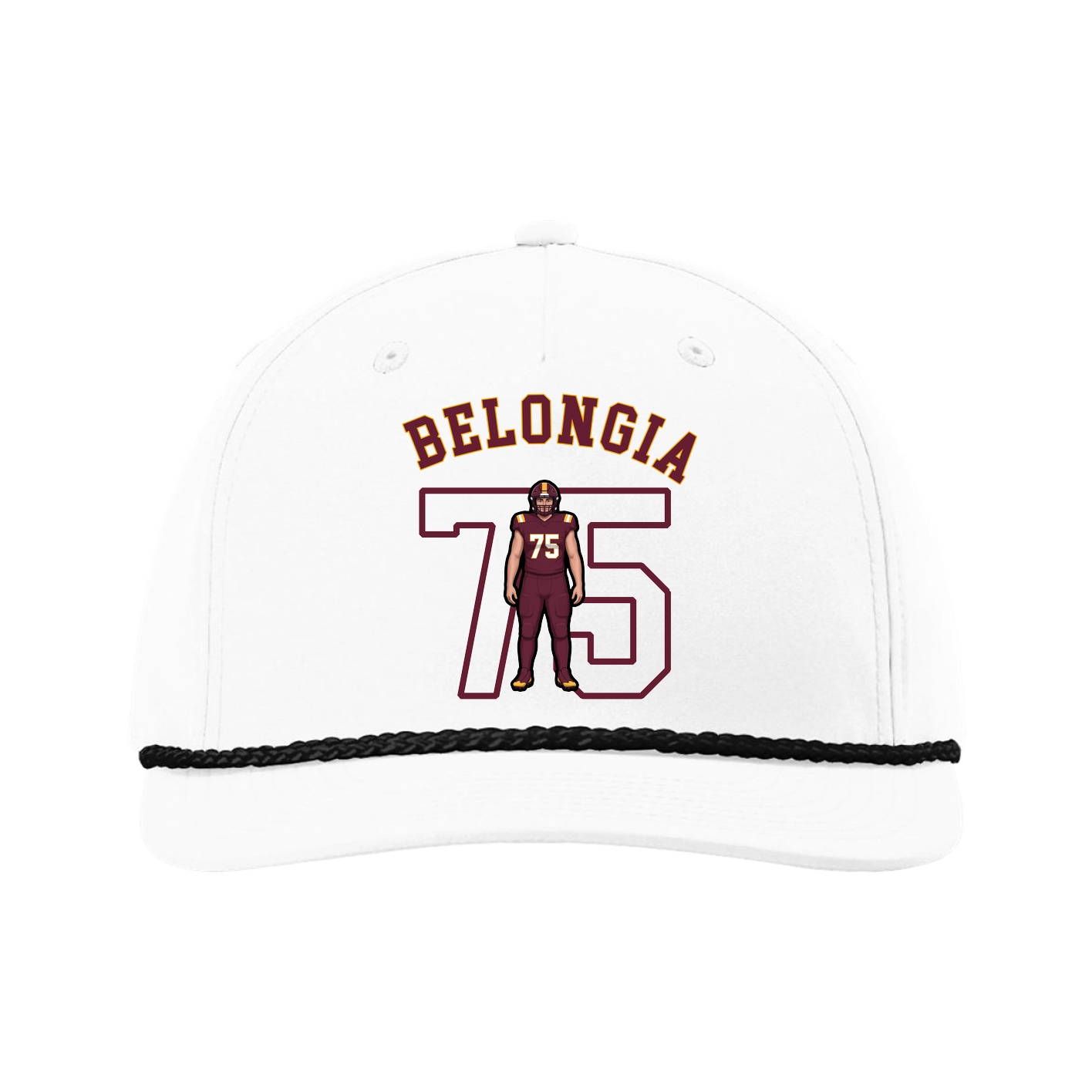 Five-Panel Classic Rope Cap — Shirsey Arch in White