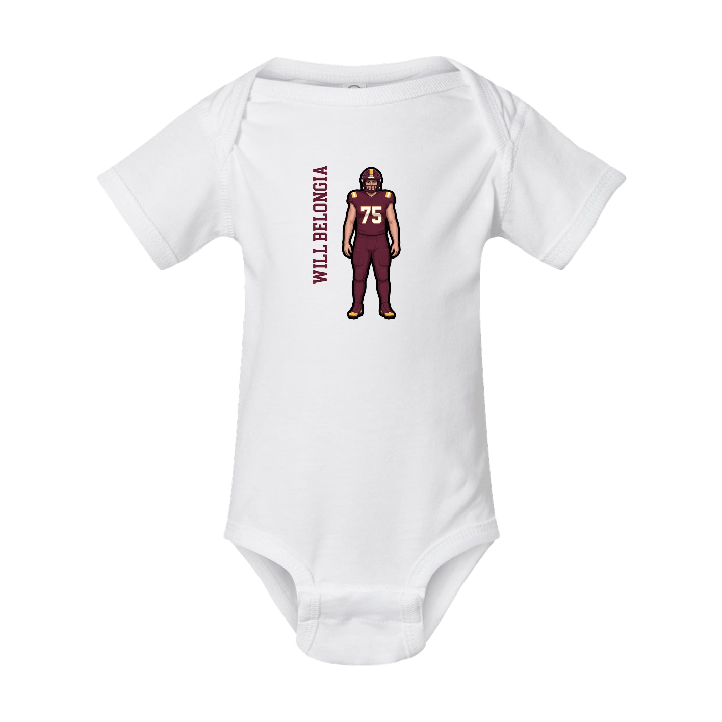 Baby Onesie — Name Vertical in White