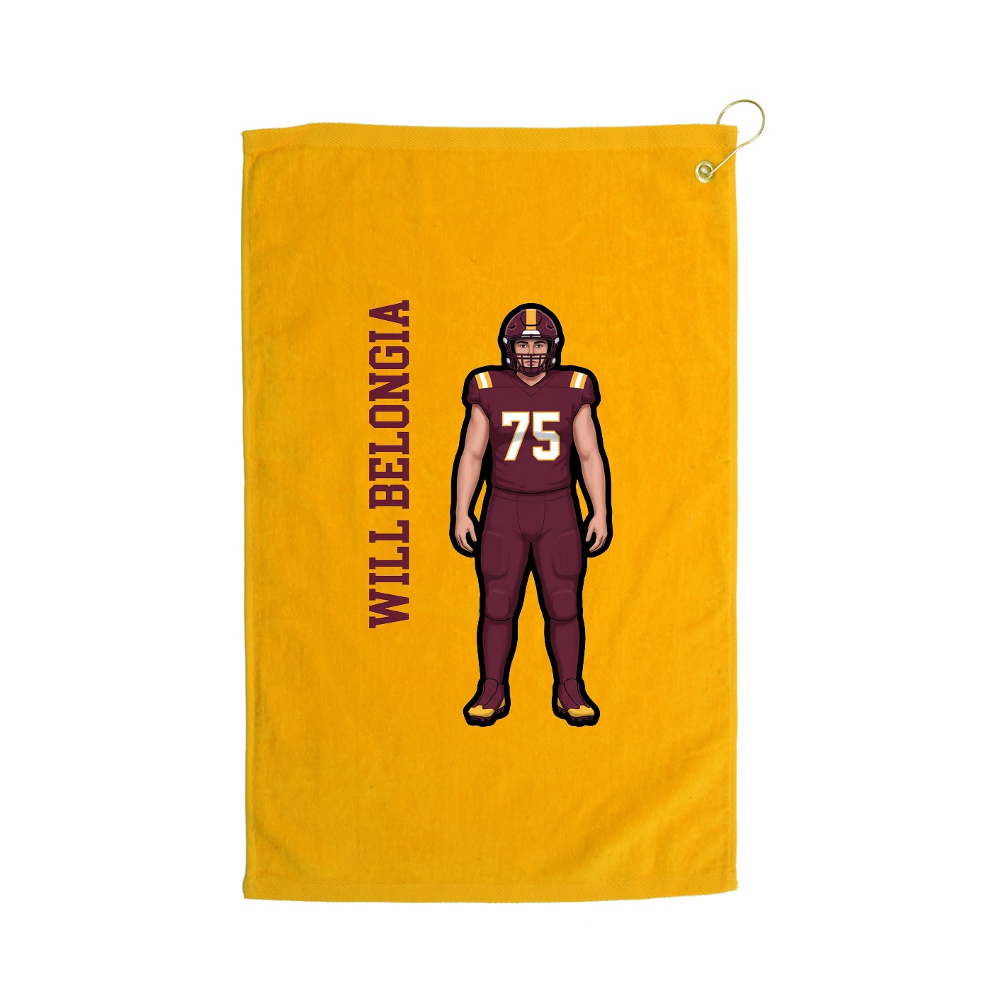 Golf Towel — Name Vertical in Gold