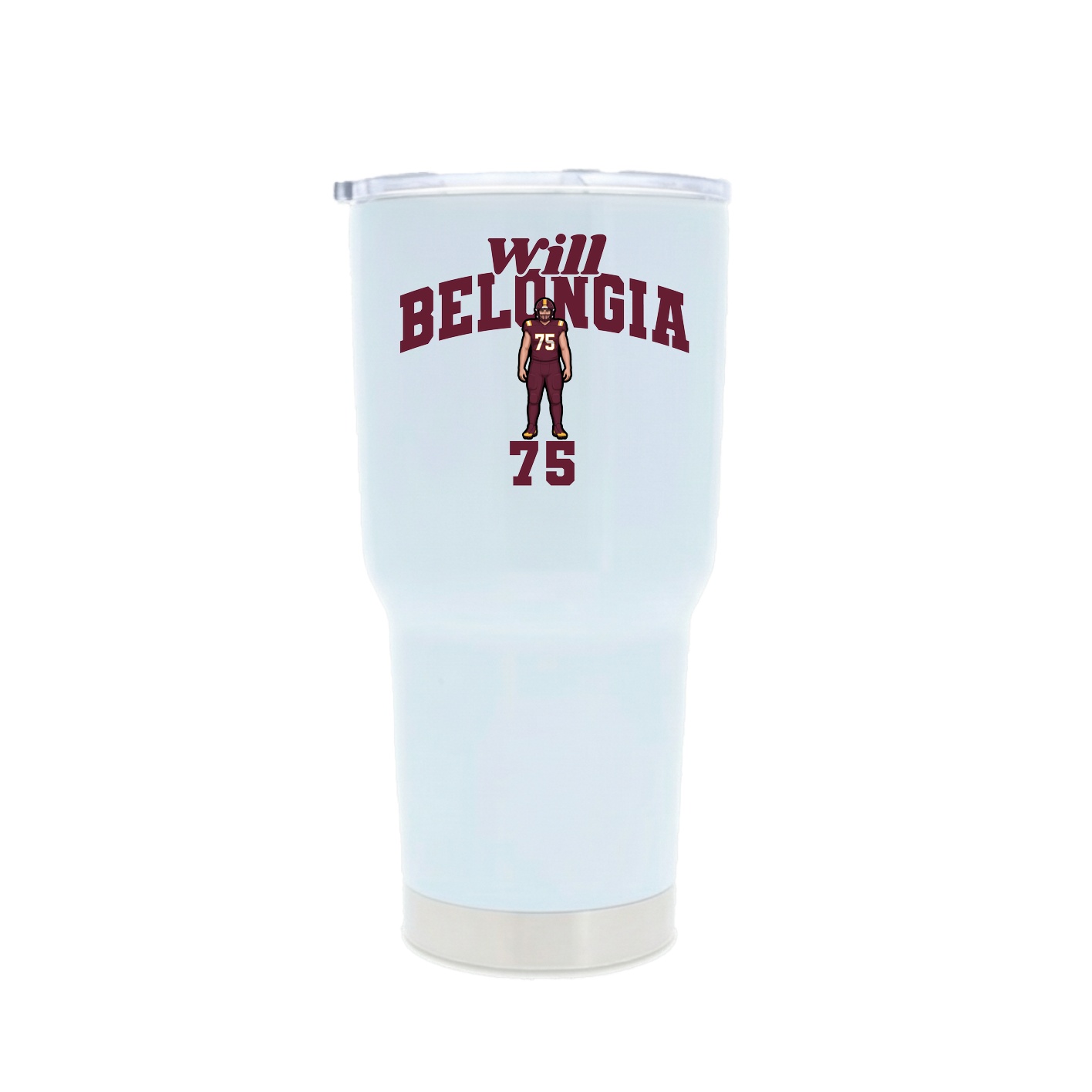 30oz Stainless Steel Tumbler — Signature Arch in White