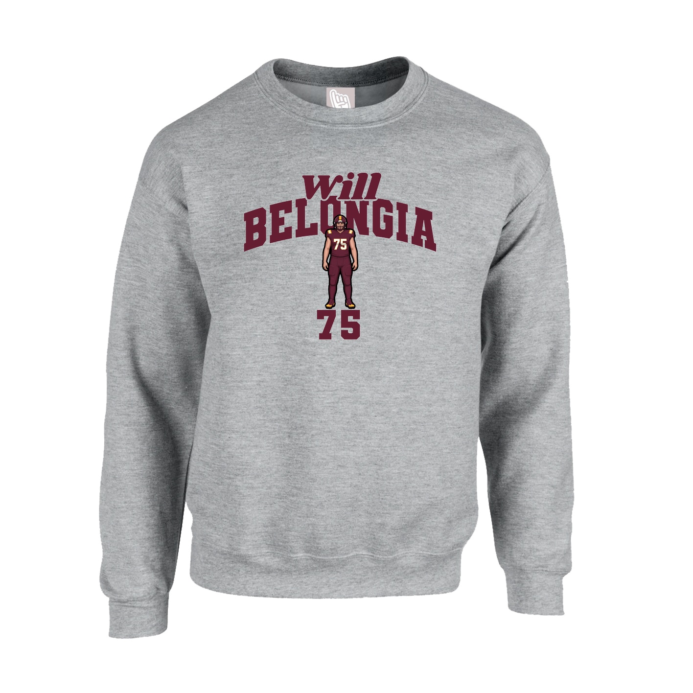 Fleece Crew — Signature Arch in Grey