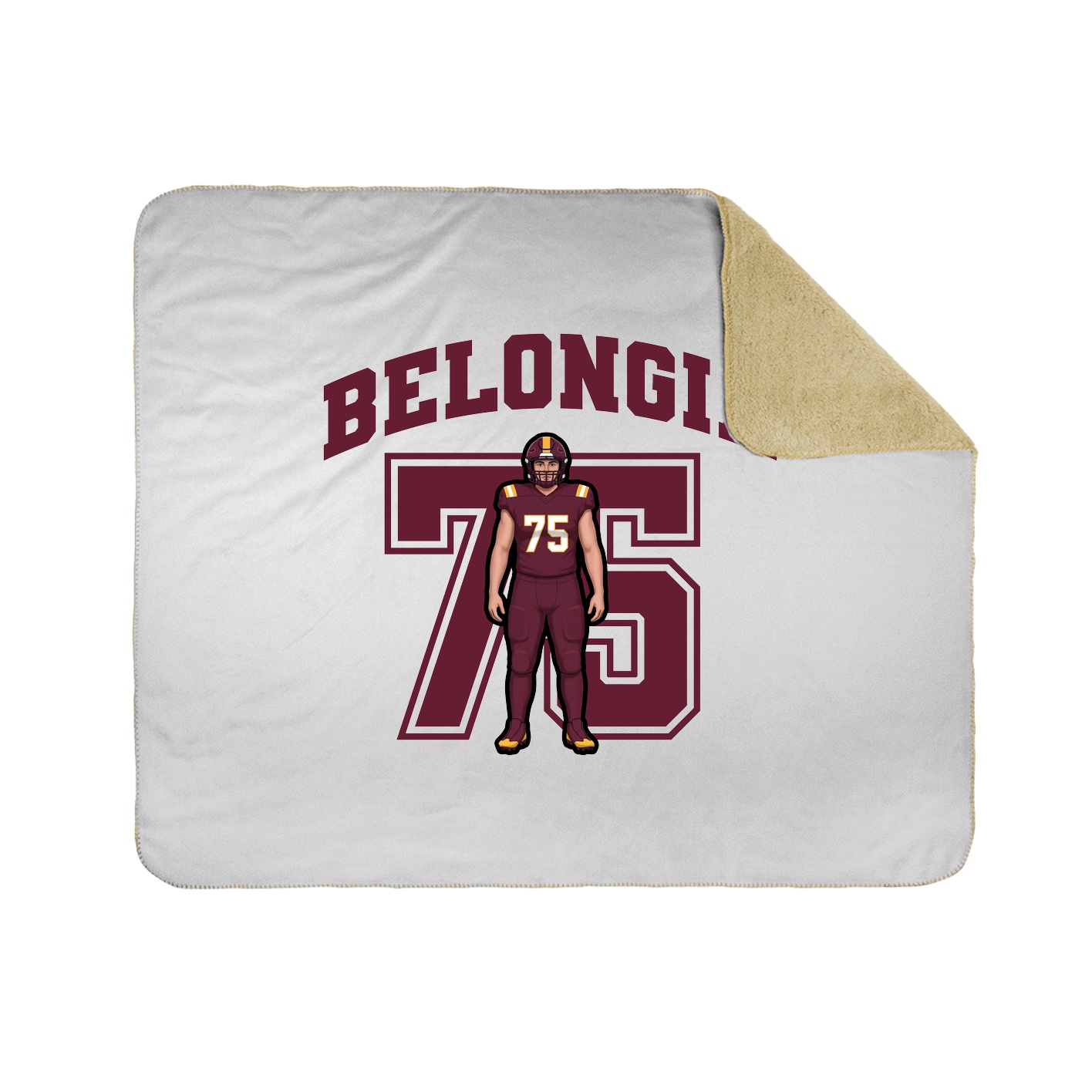 Throw Blanket — Number in White
