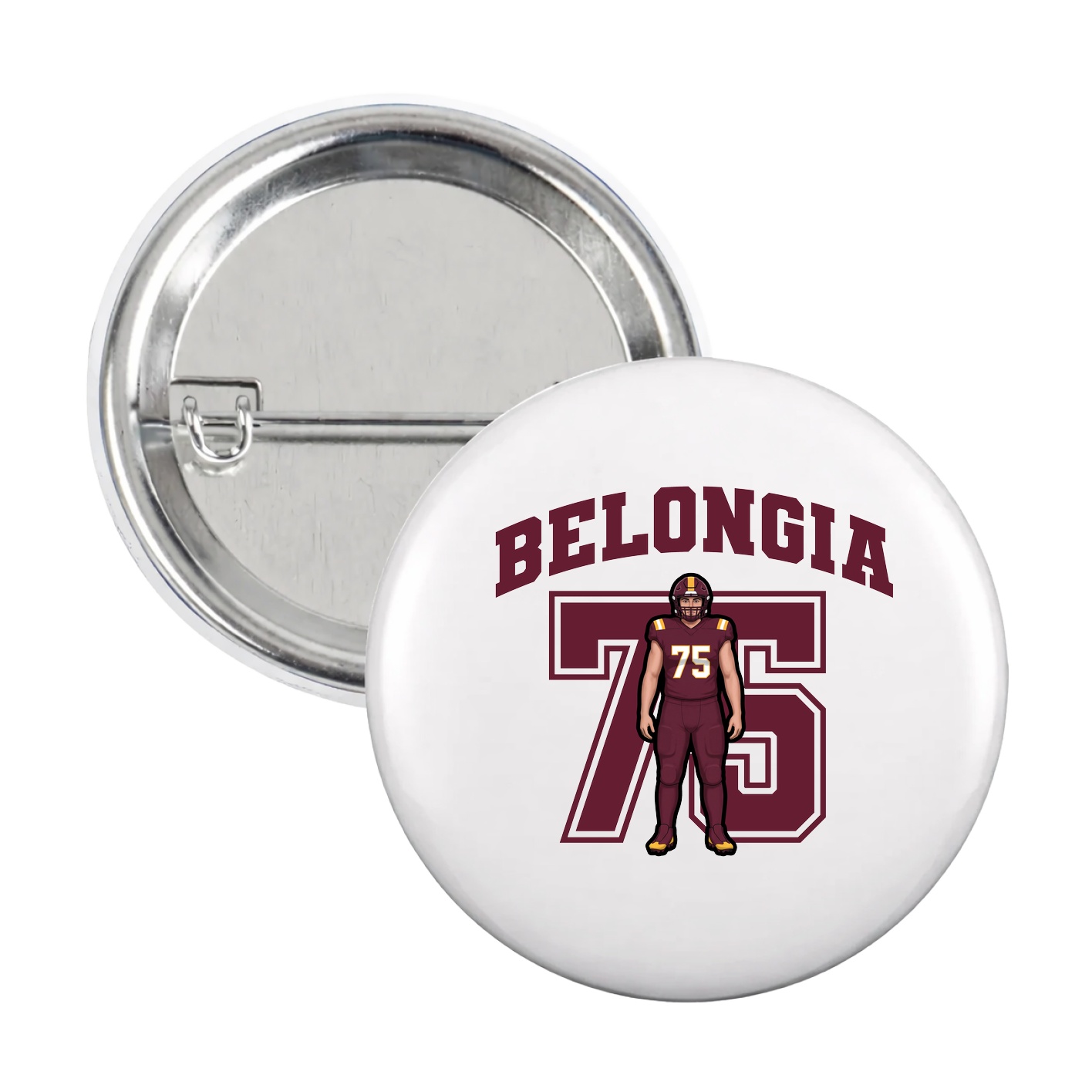 Game Day Button — Number in White