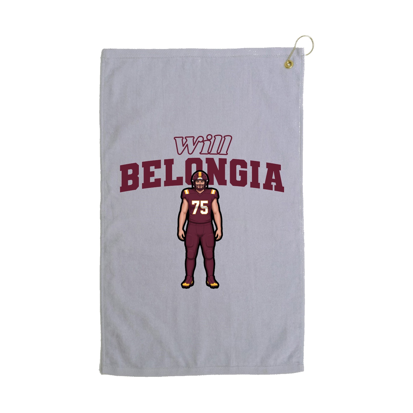 Golf Towel — Name Arch in Grey
