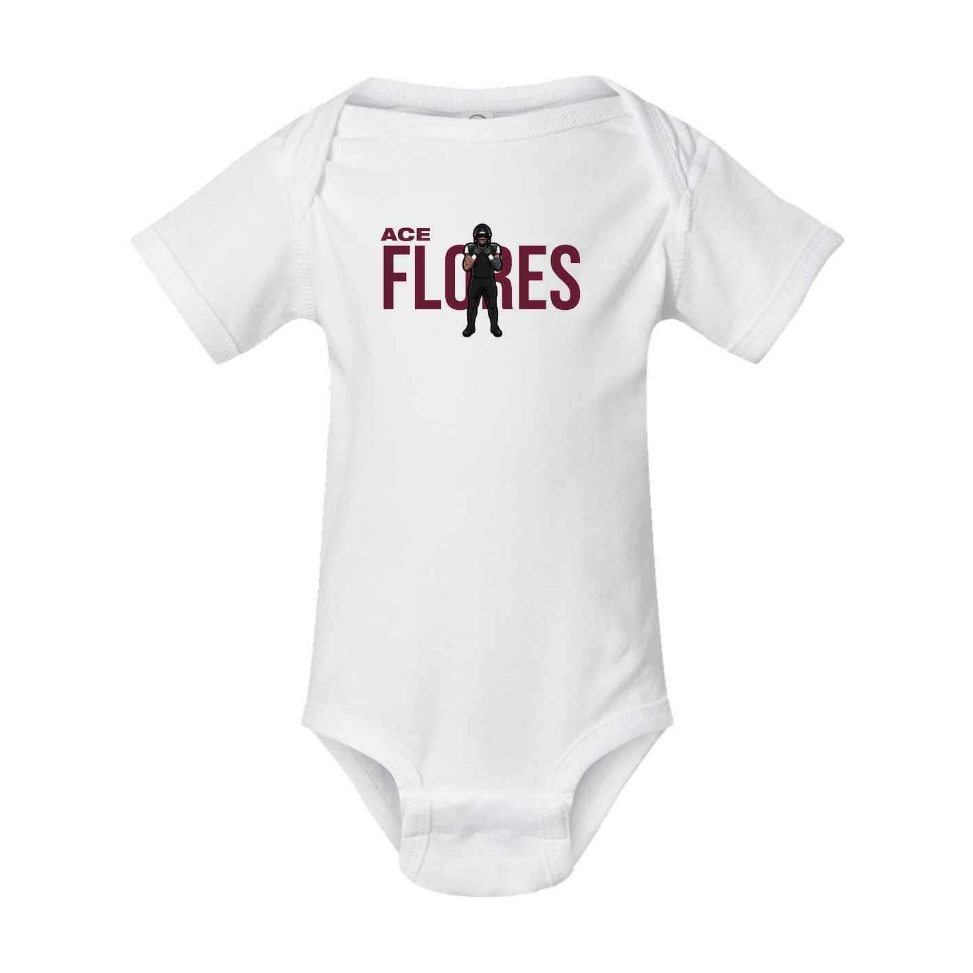 Baby Onesie — Player Name in White