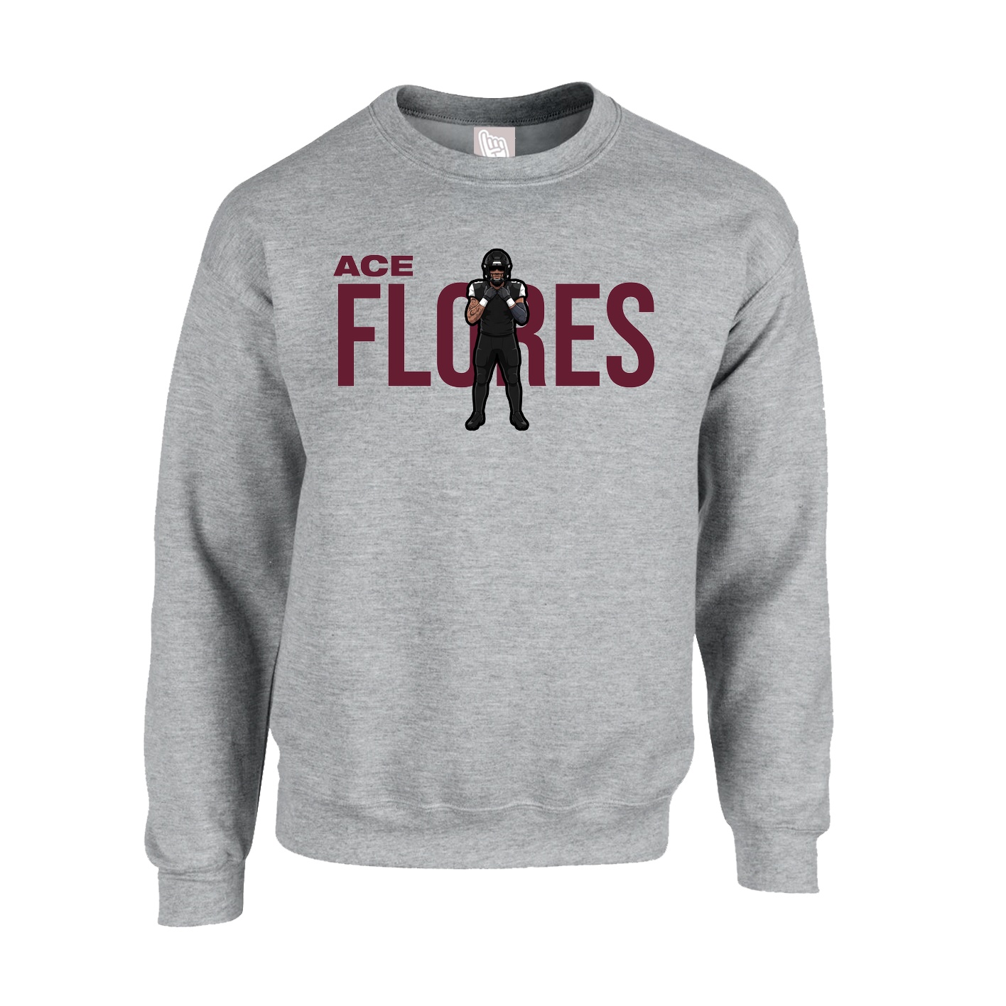 Fleece Crew — Player Name in Grey