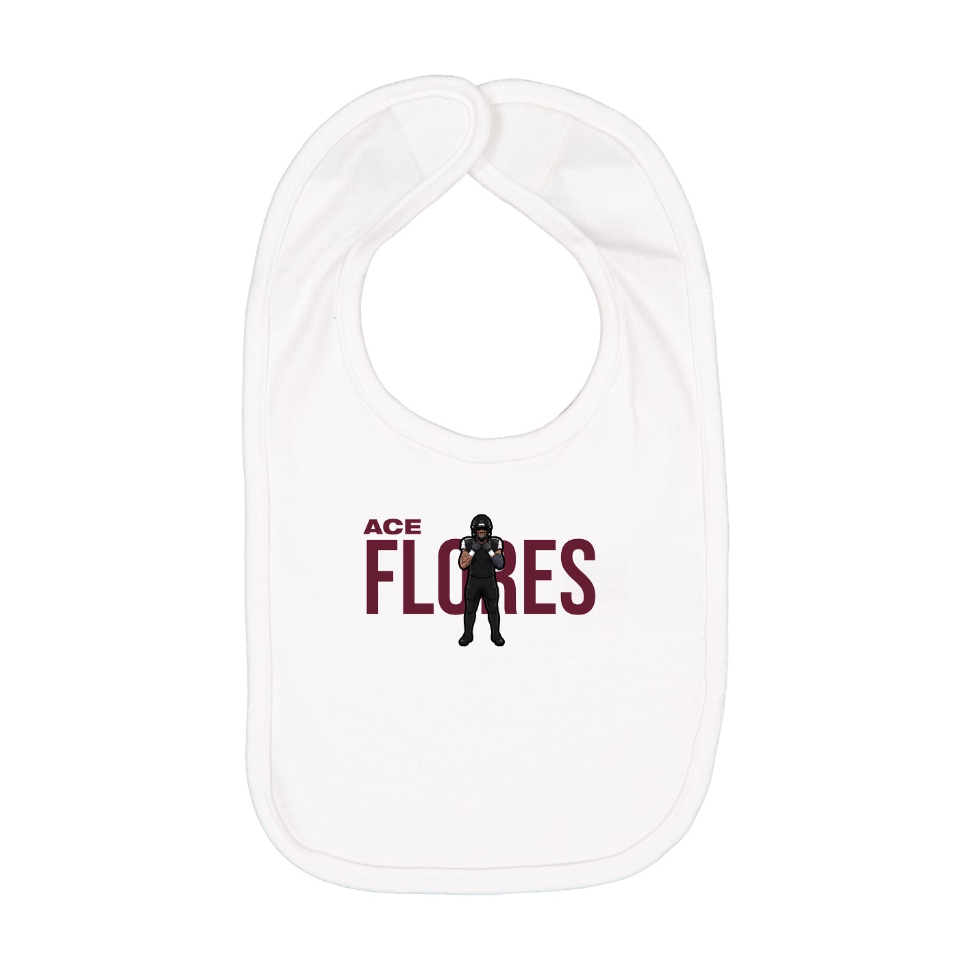 Infant Bib — Player Name in White
