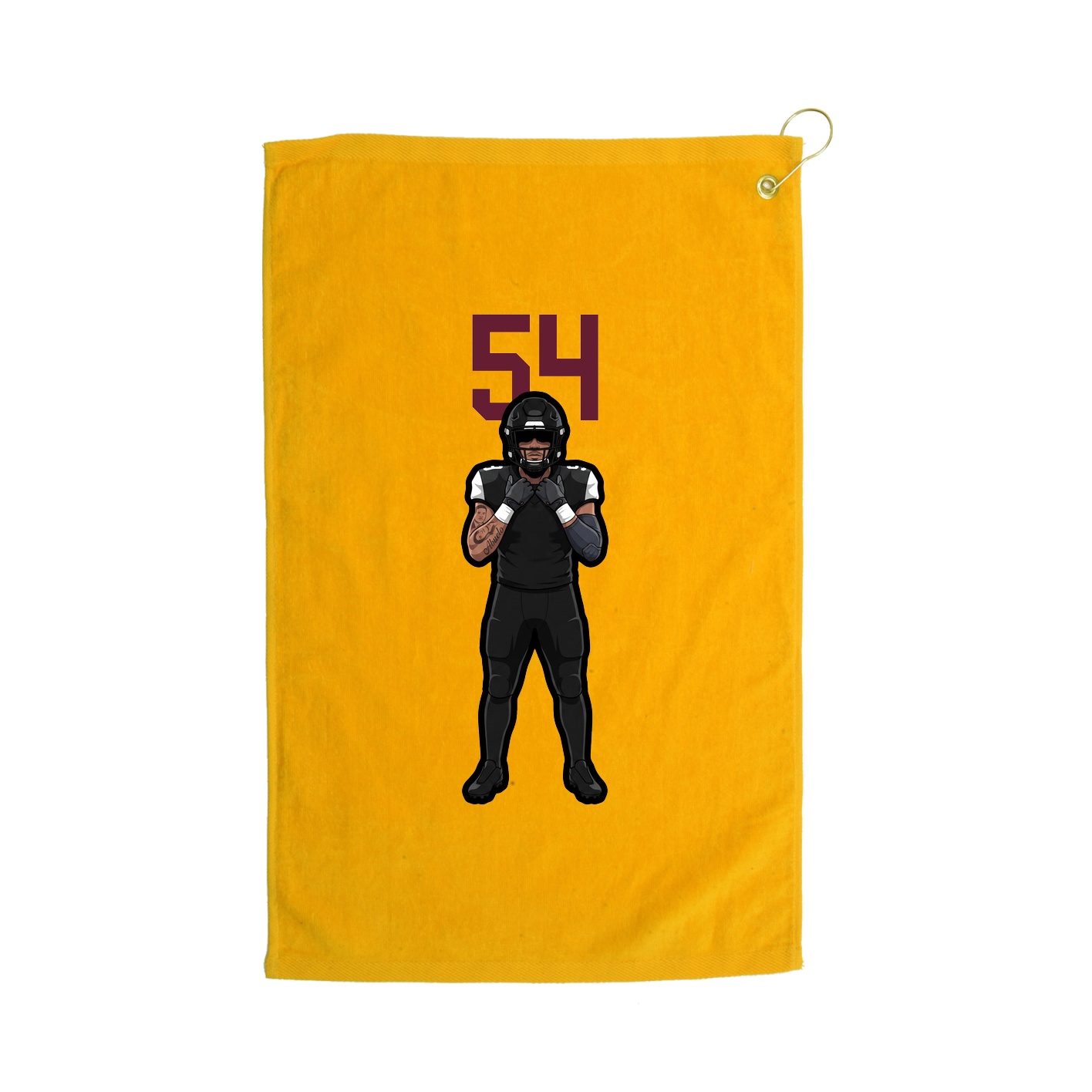 Golf Towel — Number Top in Gold