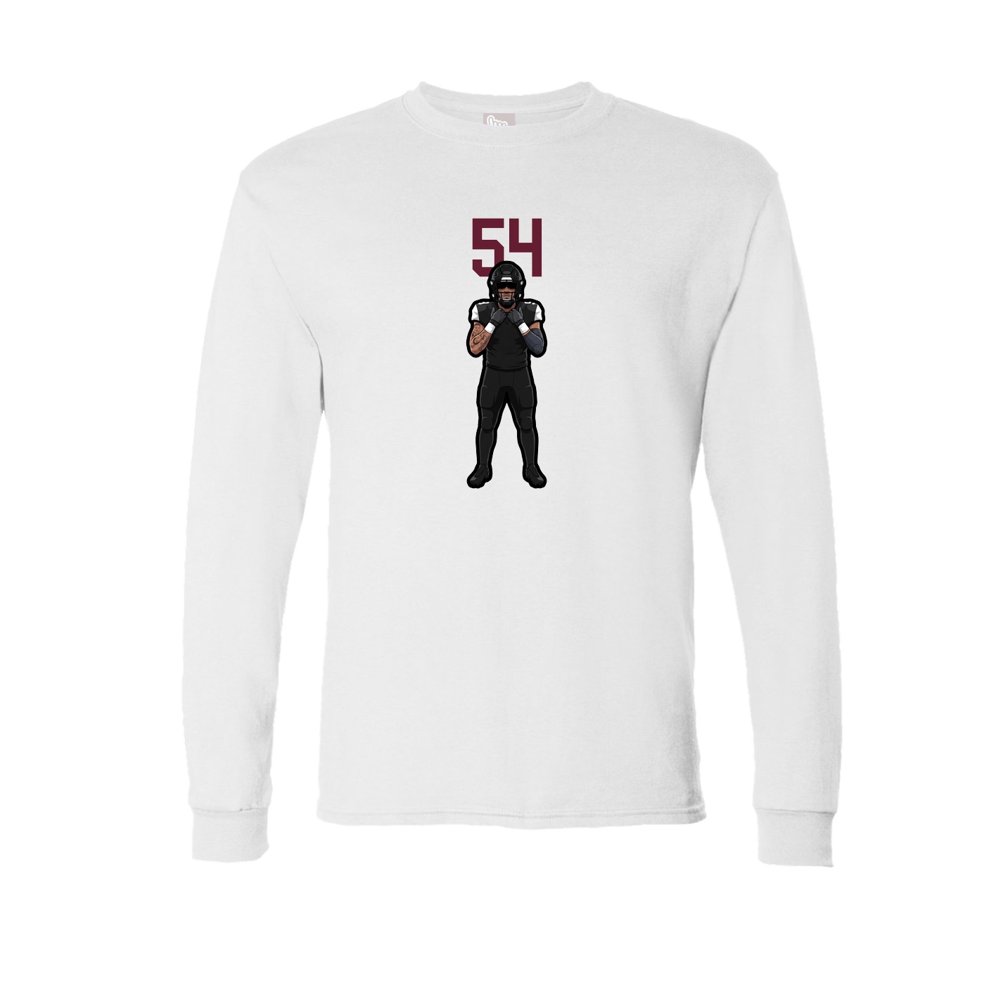 Long Sleeve Tee — Number Top in White