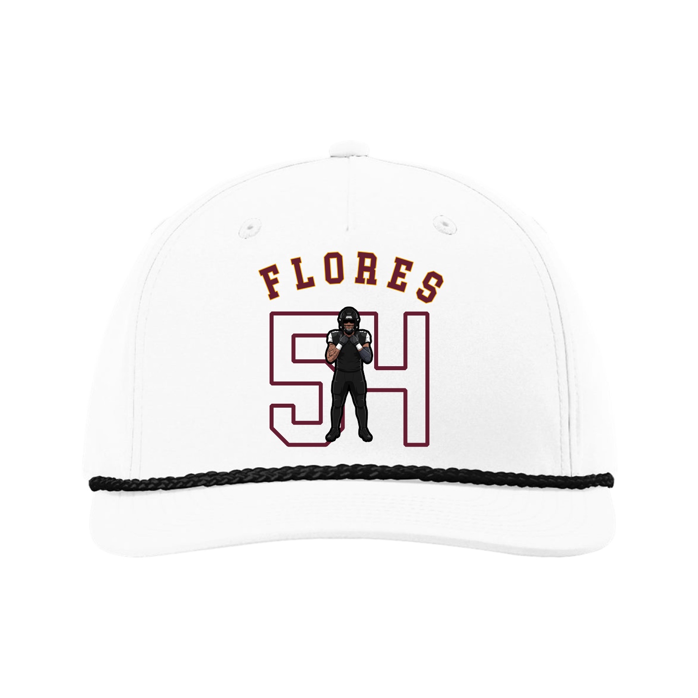Five-Panel Classic Rope Cap — Shirsey Arch in White