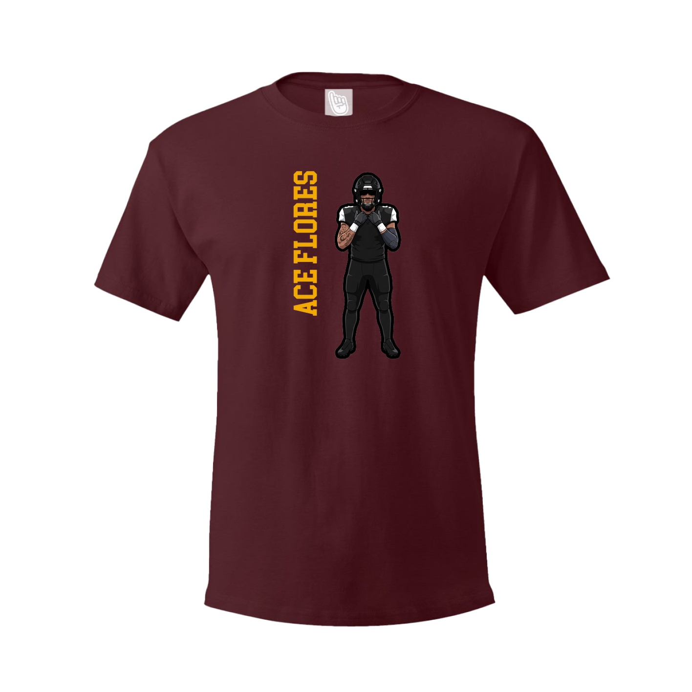 Tee — Name Vertical in Maroon