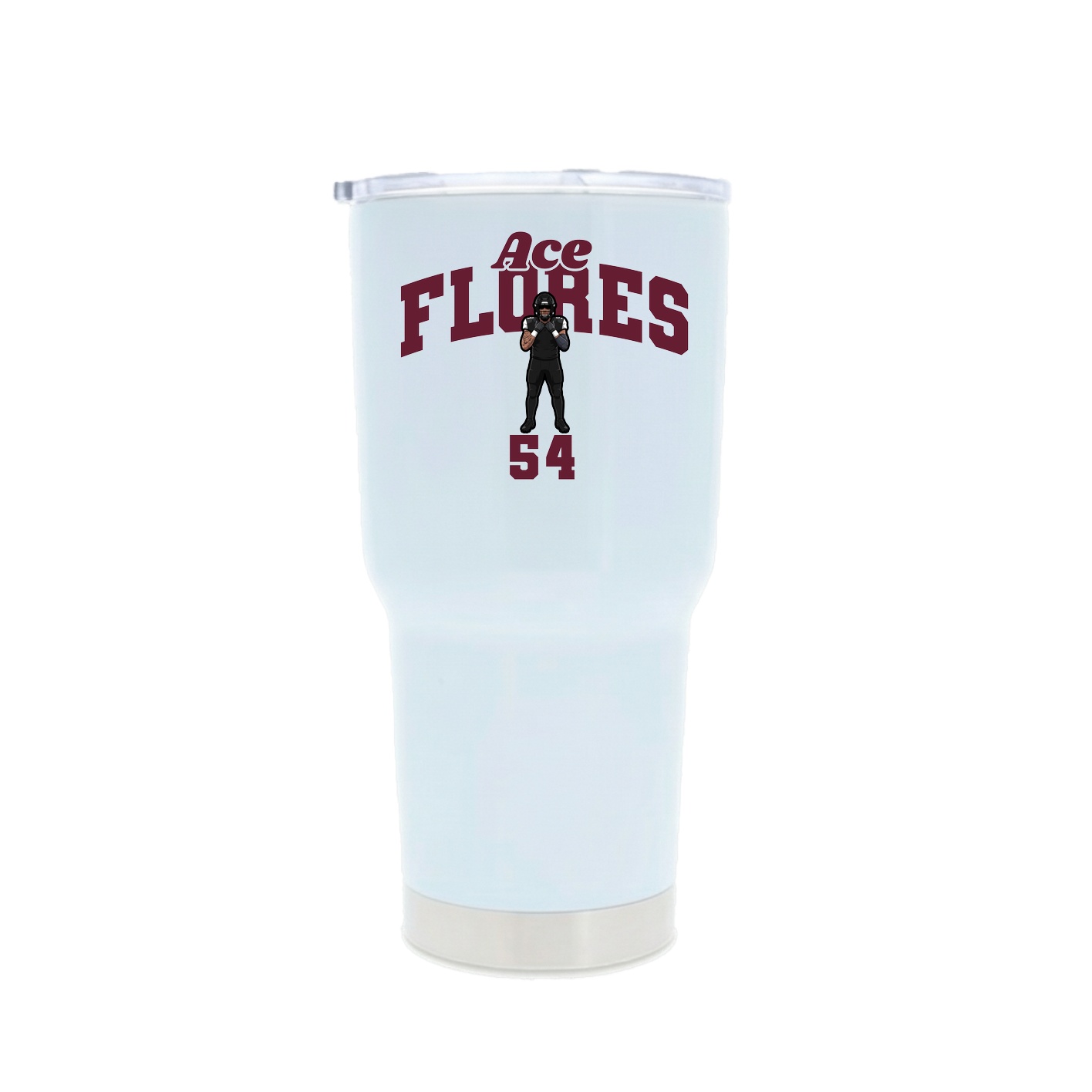 30oz Stainless Steel Tumbler — Signature Arch in White