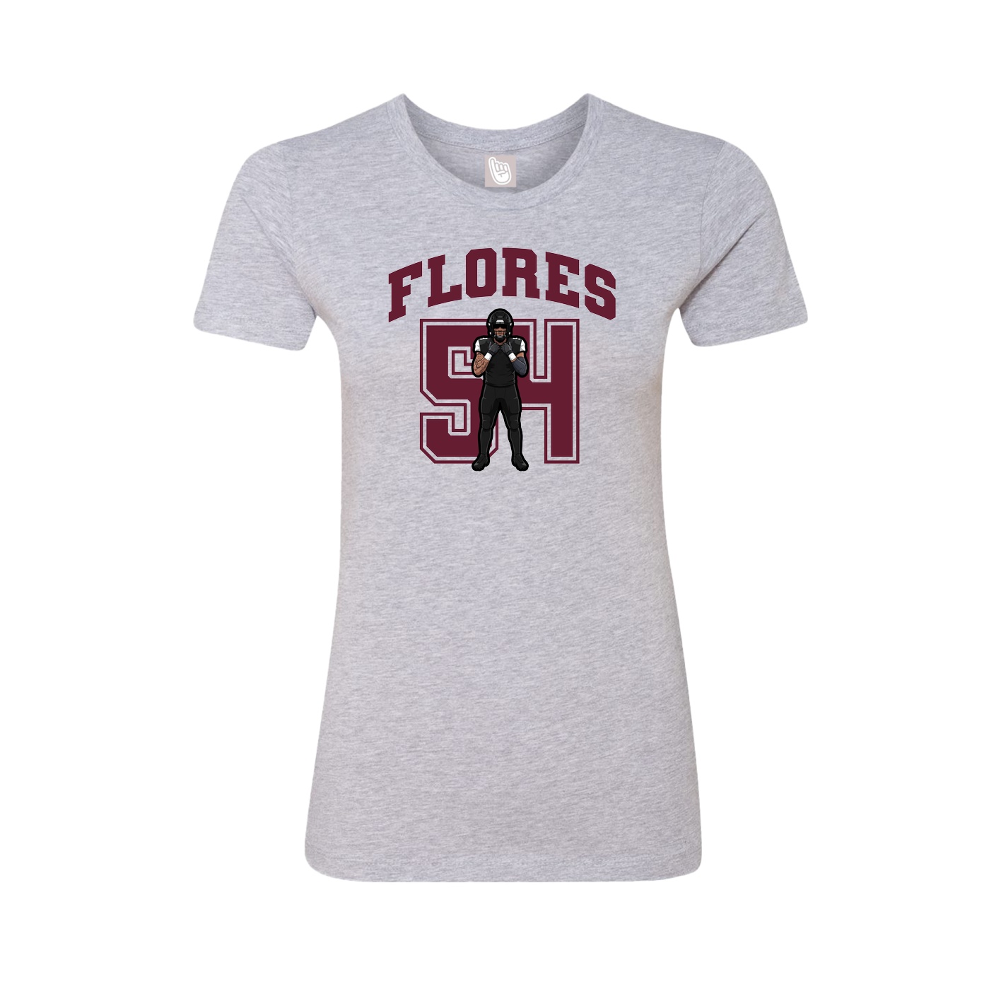 Fitted Women's Tee — Number in Grey