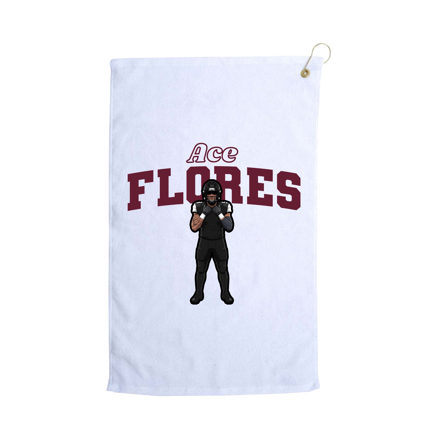 Golf Towel — Name Arch in White