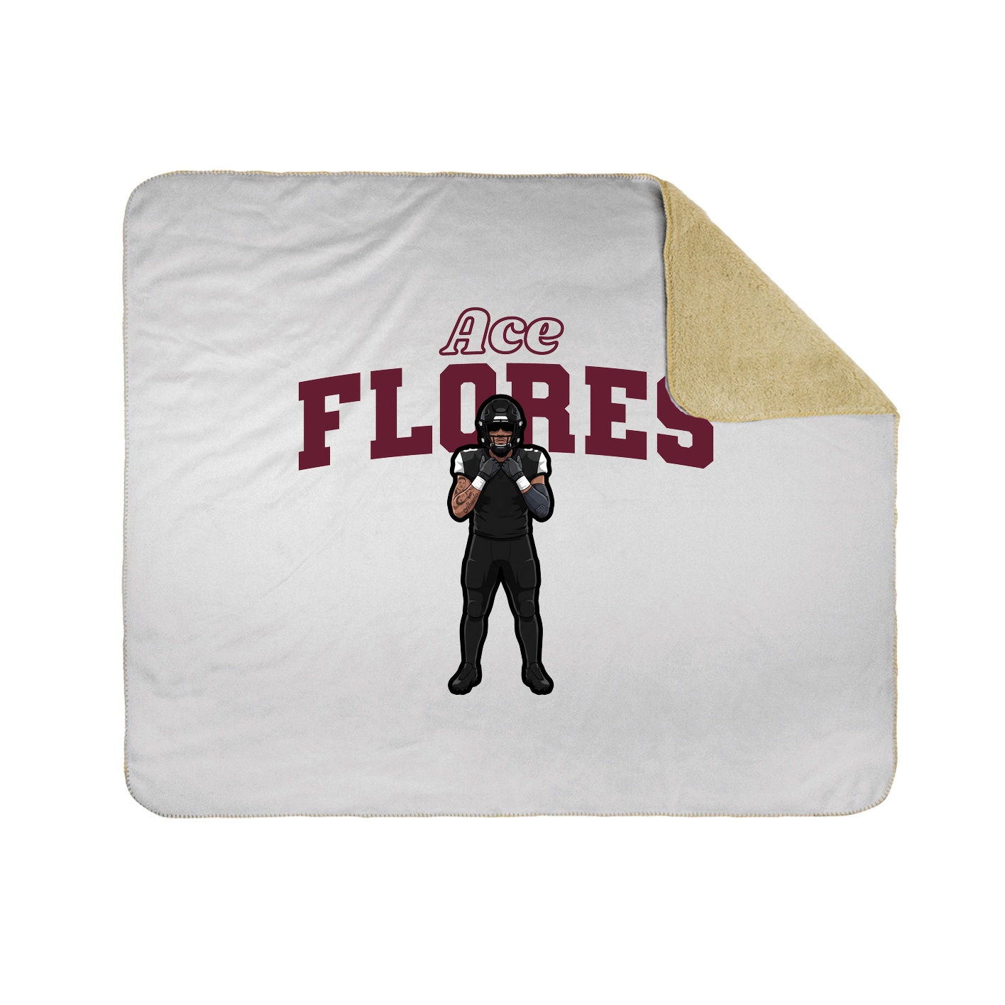 Throw Blanket — Name Arch in White