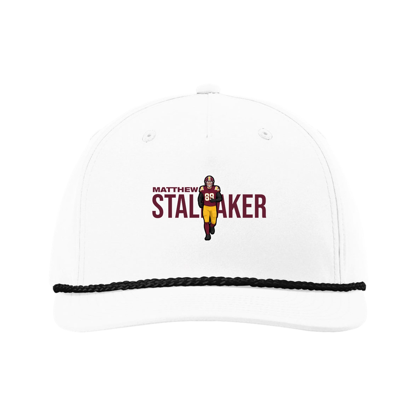 Five-Panel Classic Rope Cap — Player Name in White