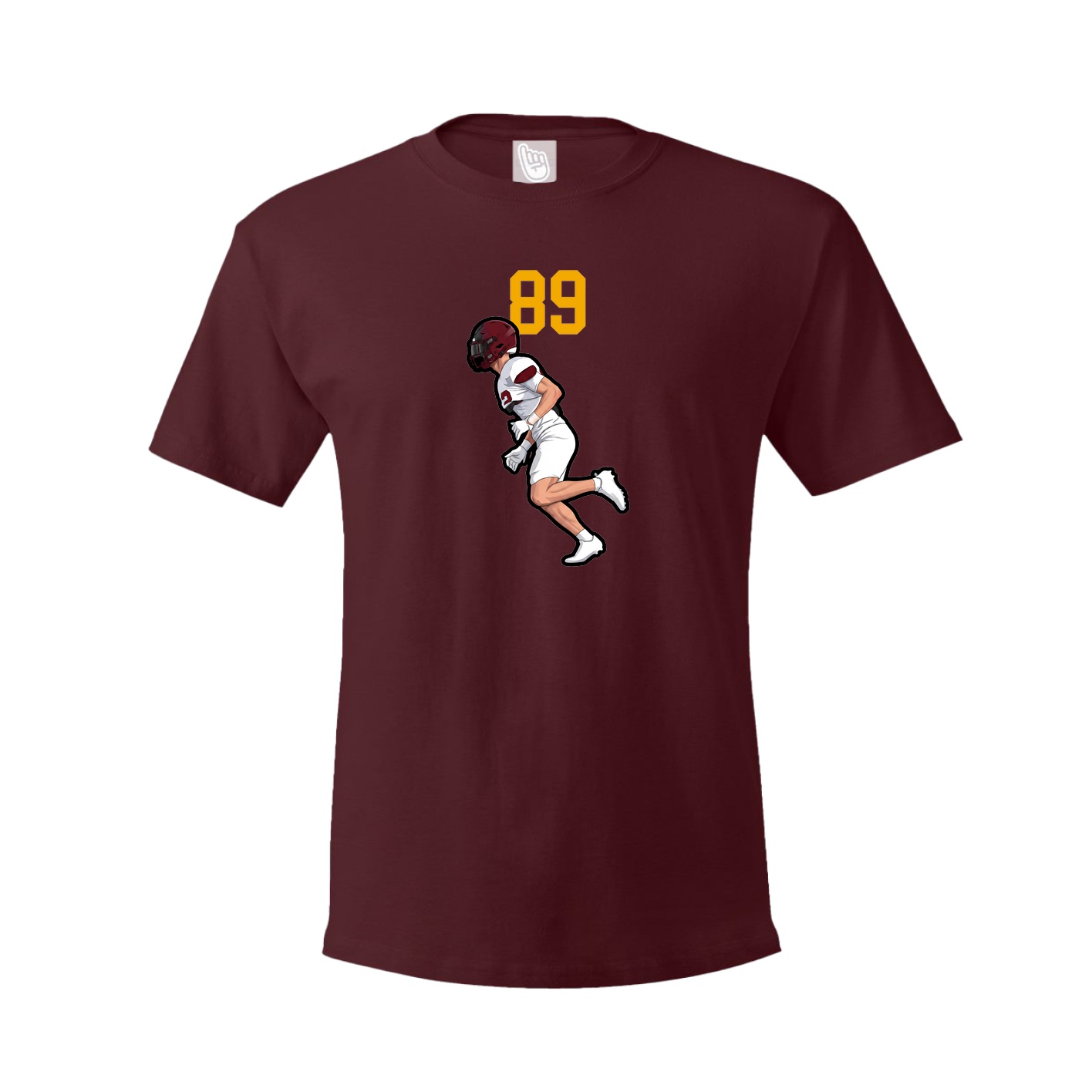 Youth Tee — Number Top in Maroon