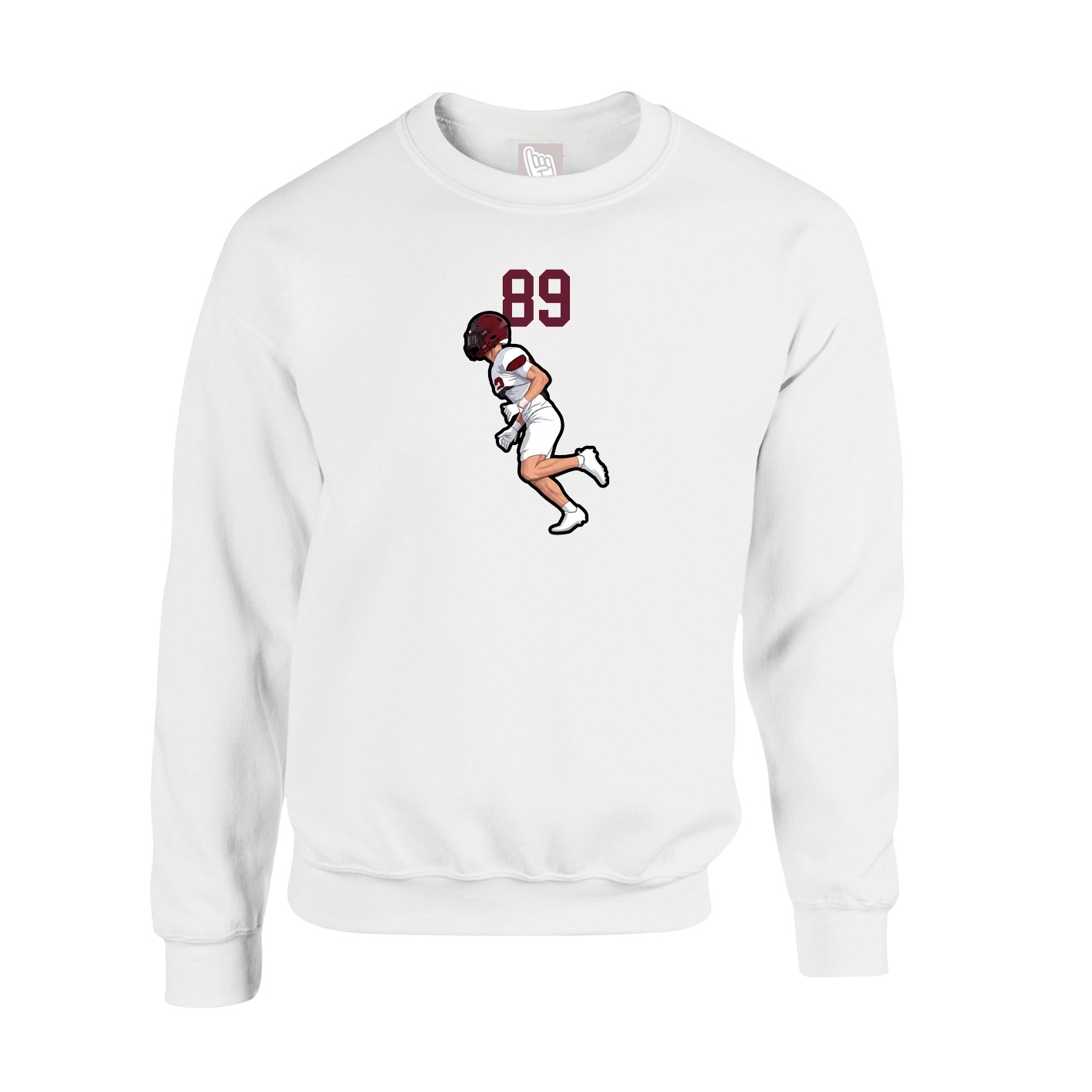 Fleece Crew — Number Top in White