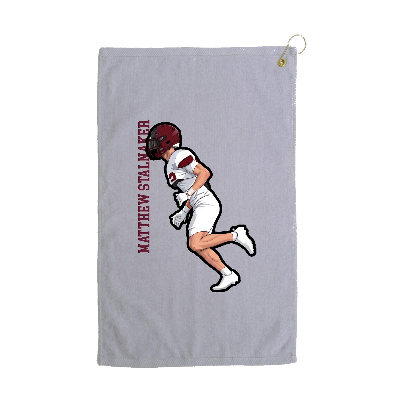 Golf Towel — Name Vertical in Grey
