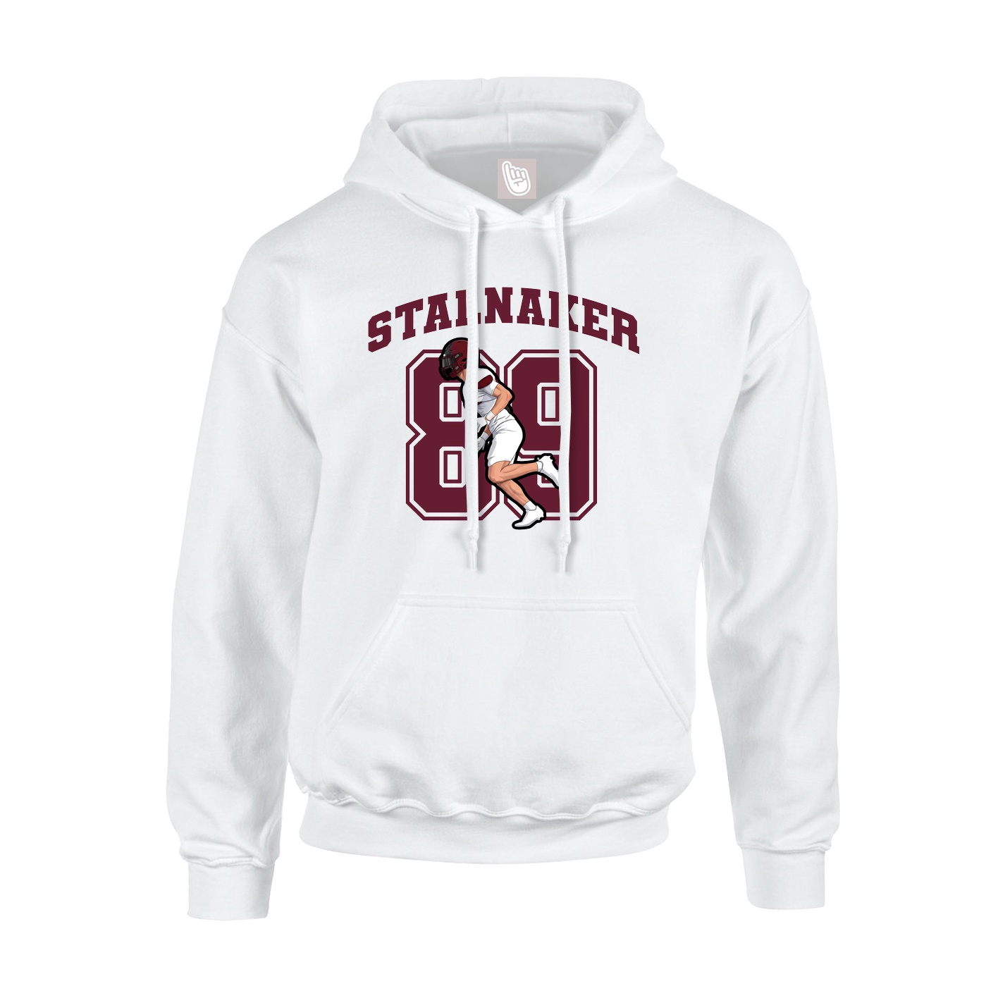 Youth Hoodie — Number in White