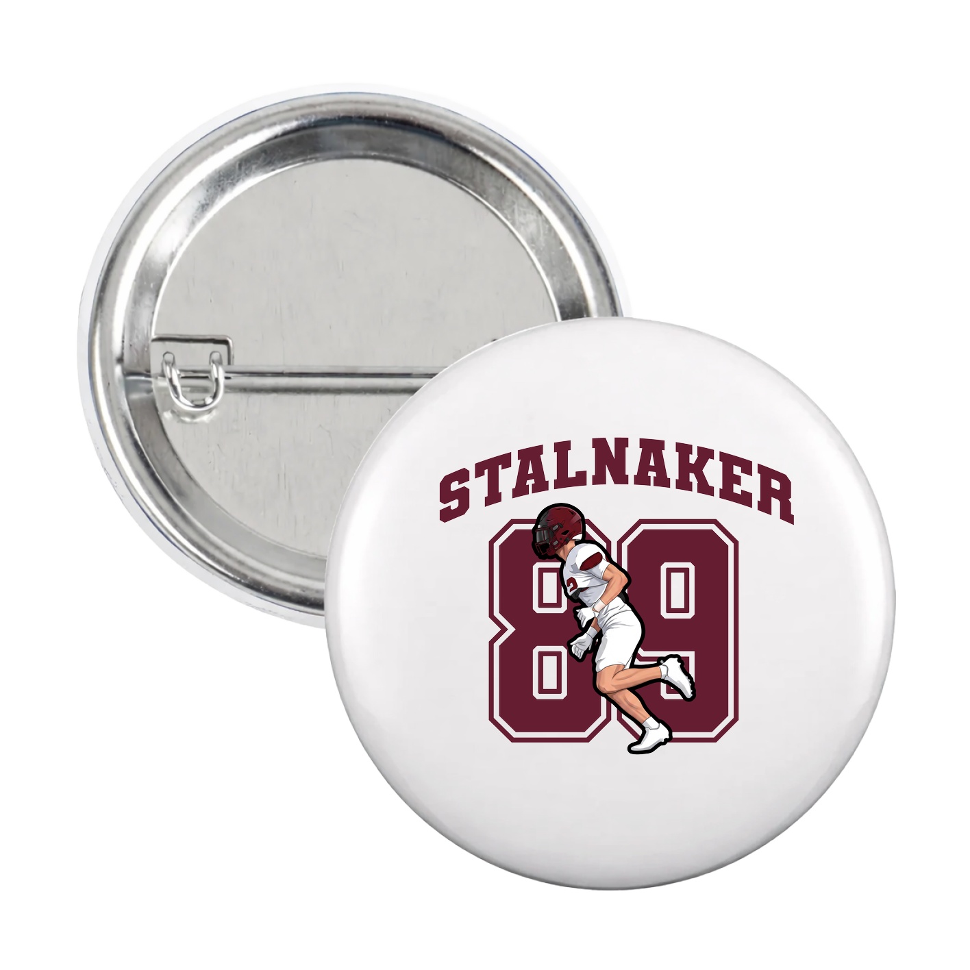 Game Day Button — Number in White