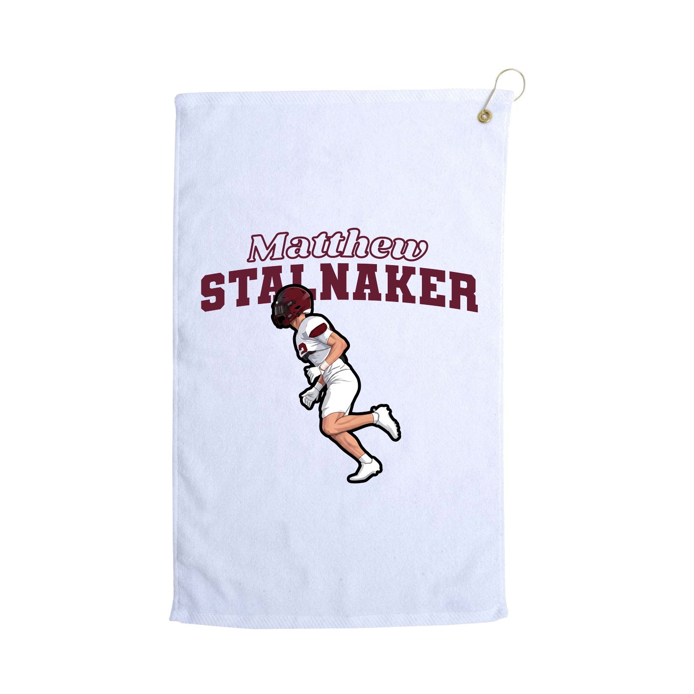 Golf Towel — Name Arch in White